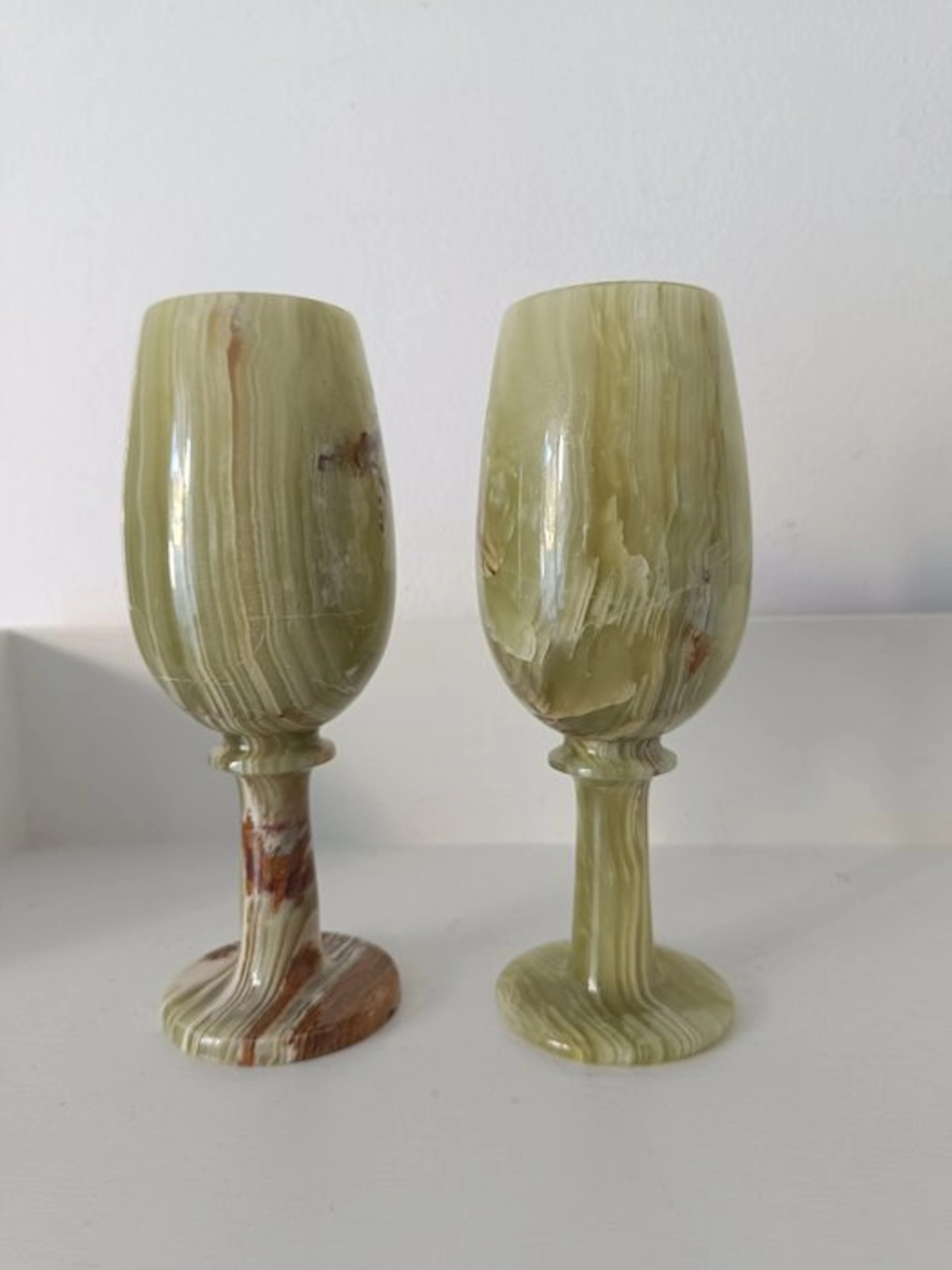Chalice (2) - Onyx, Alabaster - Onyx goblets Montaione