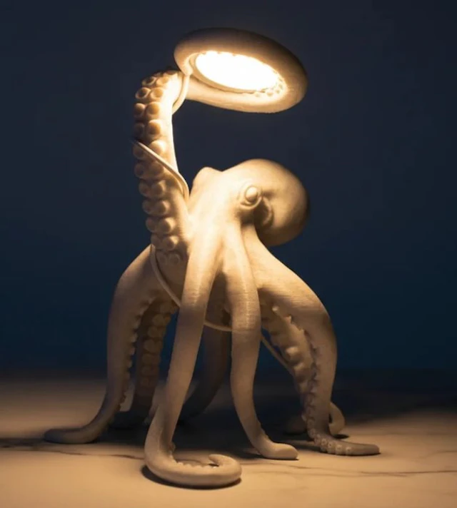 Table lamp - PLA - Luminous Octopus Sculpture