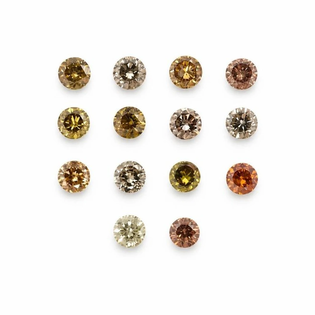 No reserve price - 14 pcs Diamond (Natural coloured) - 1.16 ct - Round - Light