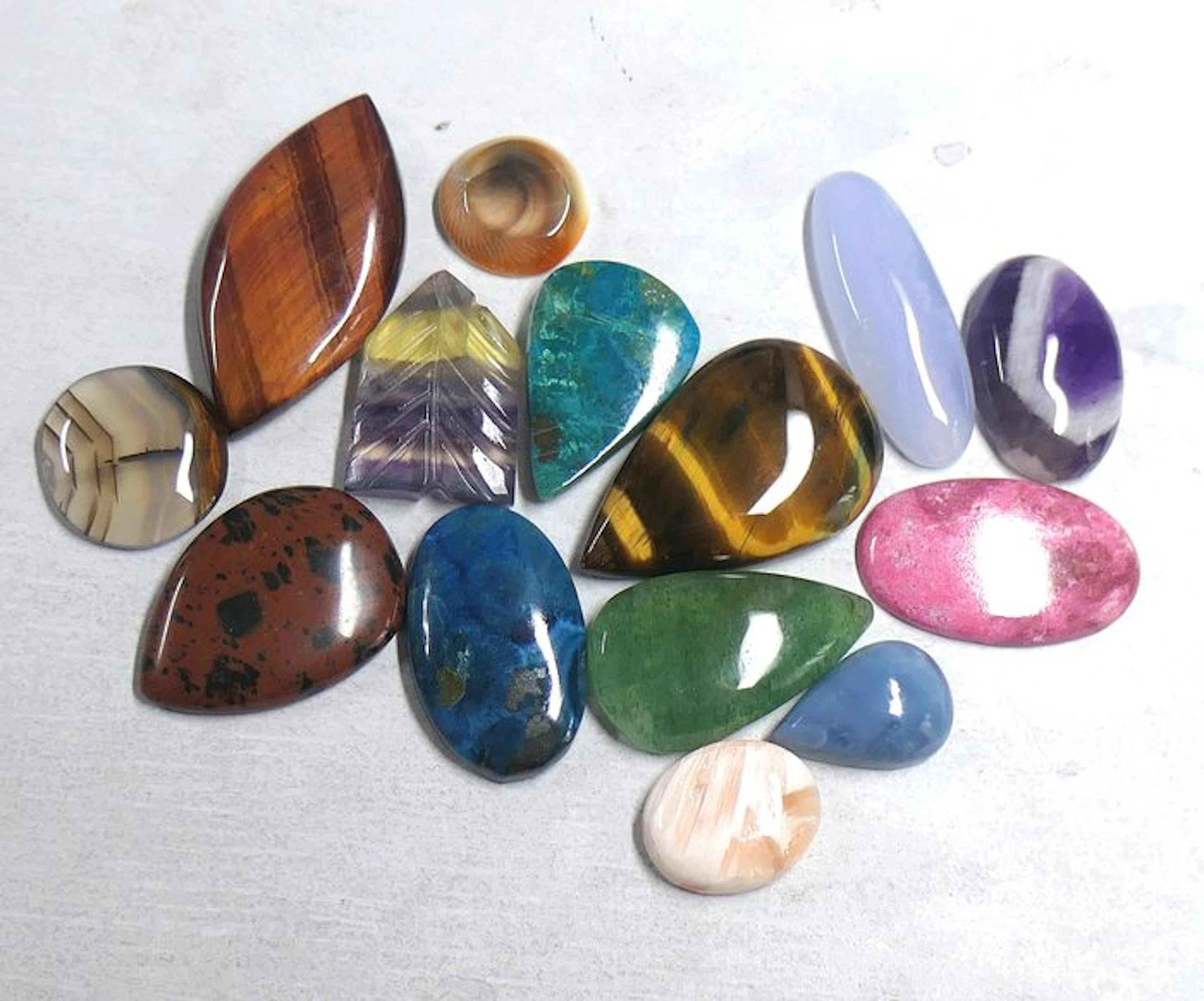Set of superb 100% natural cabochons. Cabochon- 40.94 g - (14)