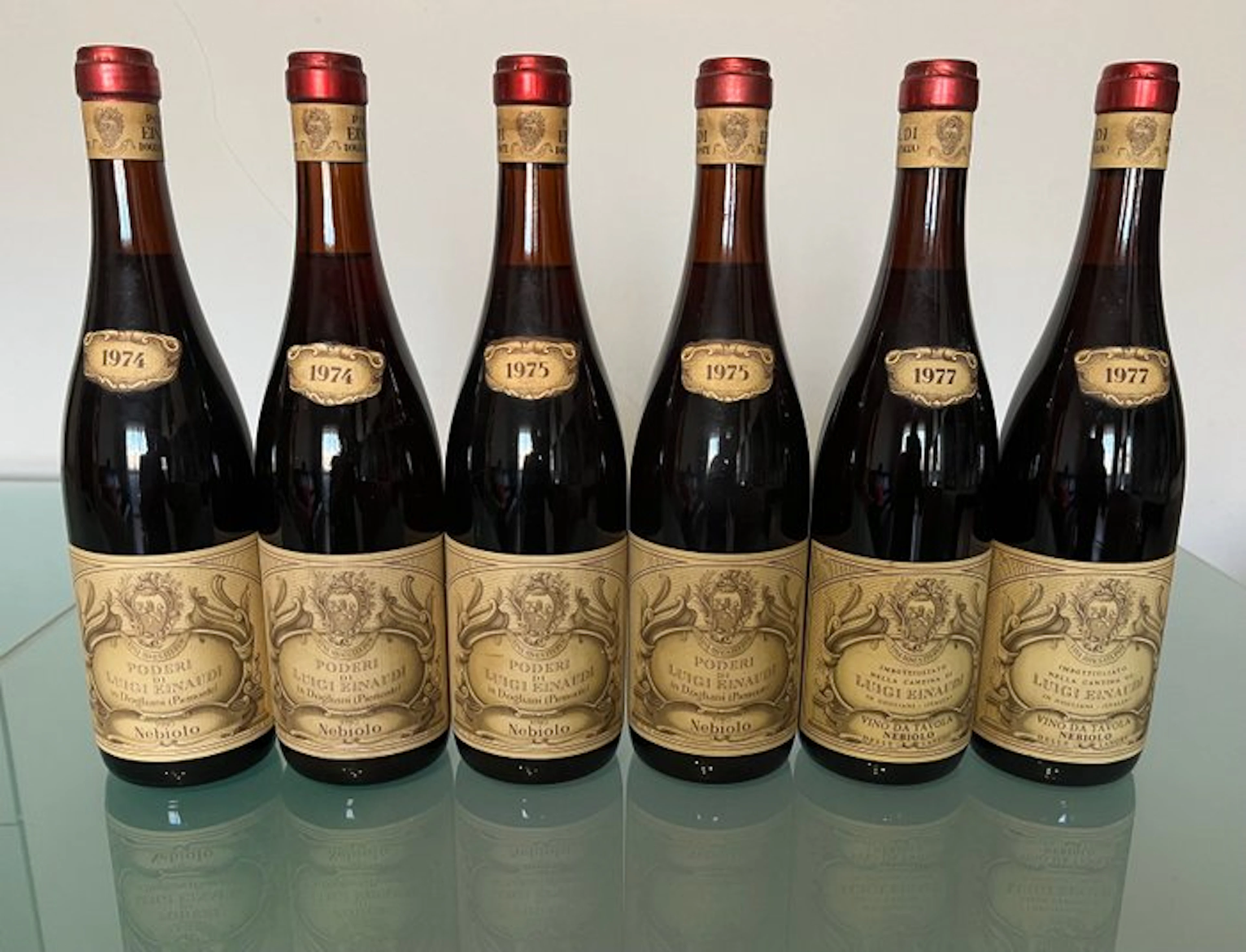 1974 x2, 1975 x2 & 1977 x2 Luigi Einaudi, Nebiolo - Piedmont - 6 Bottles