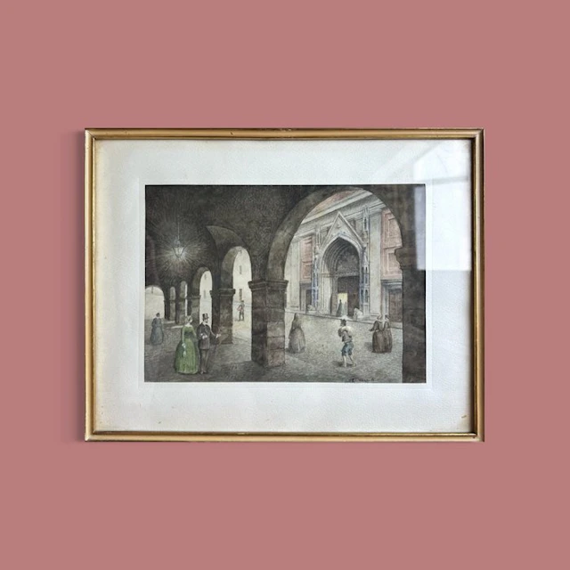 Camillo INNOCENTI (1871-1961) - Pesaro - Portici e chiesa di S.Agostino