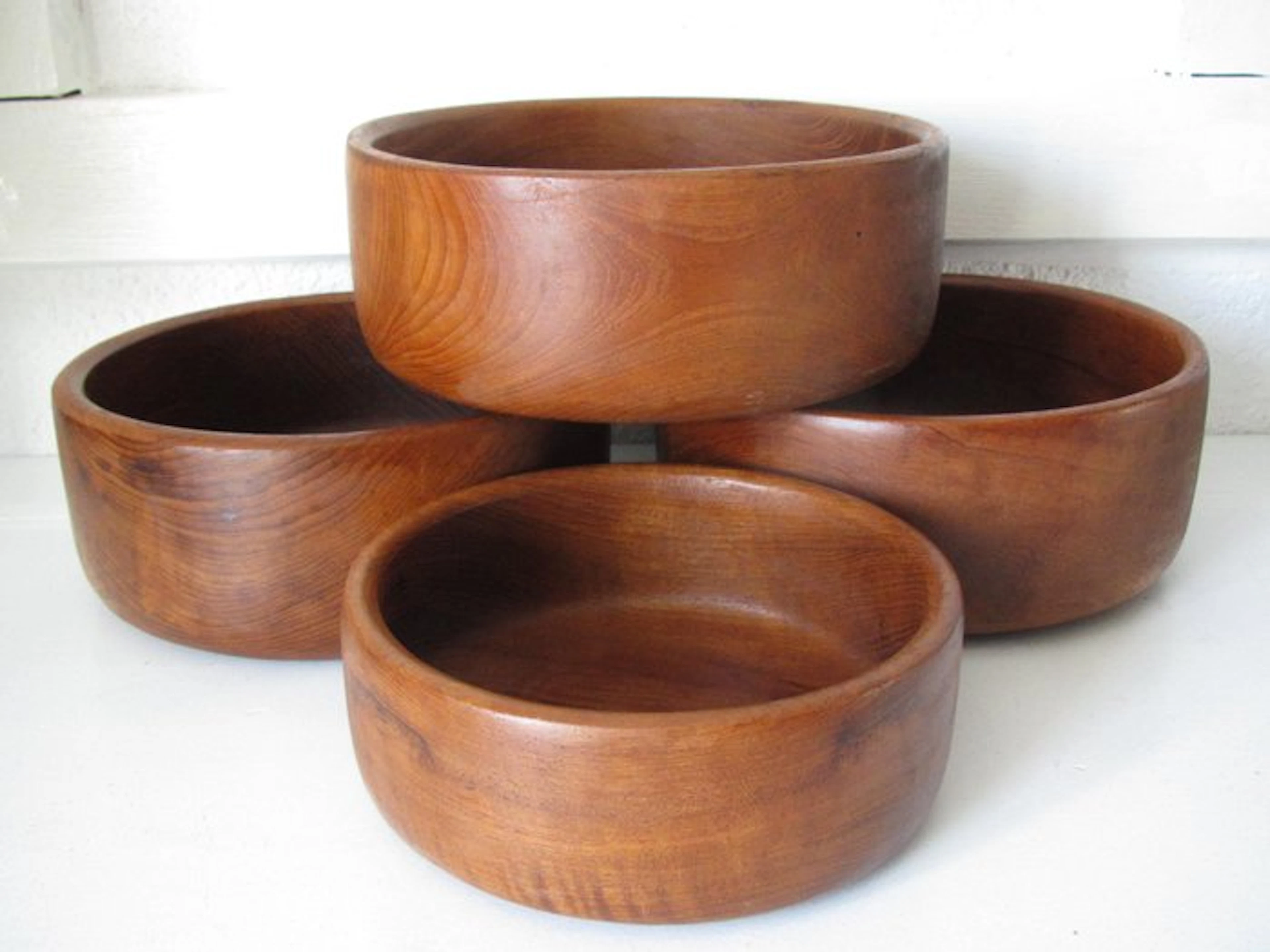 Platter - Towards Danish design - Teak - Set of four vintage bowls