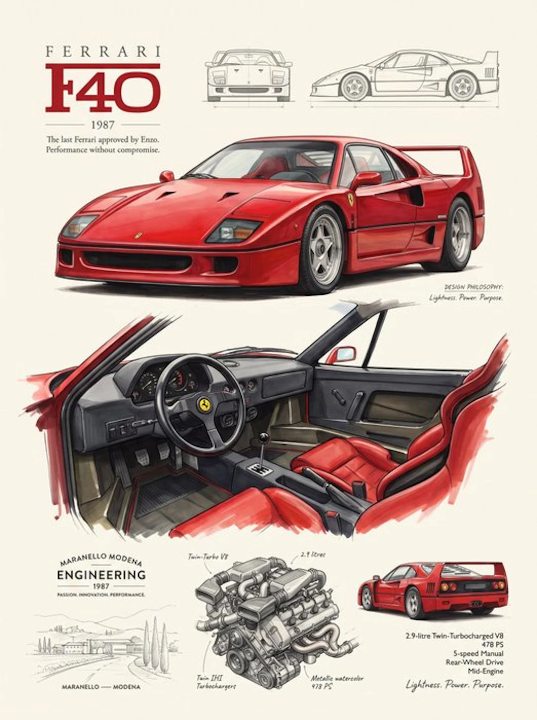 Shmidt.Art - Ferrari F40 1987 - 1980s