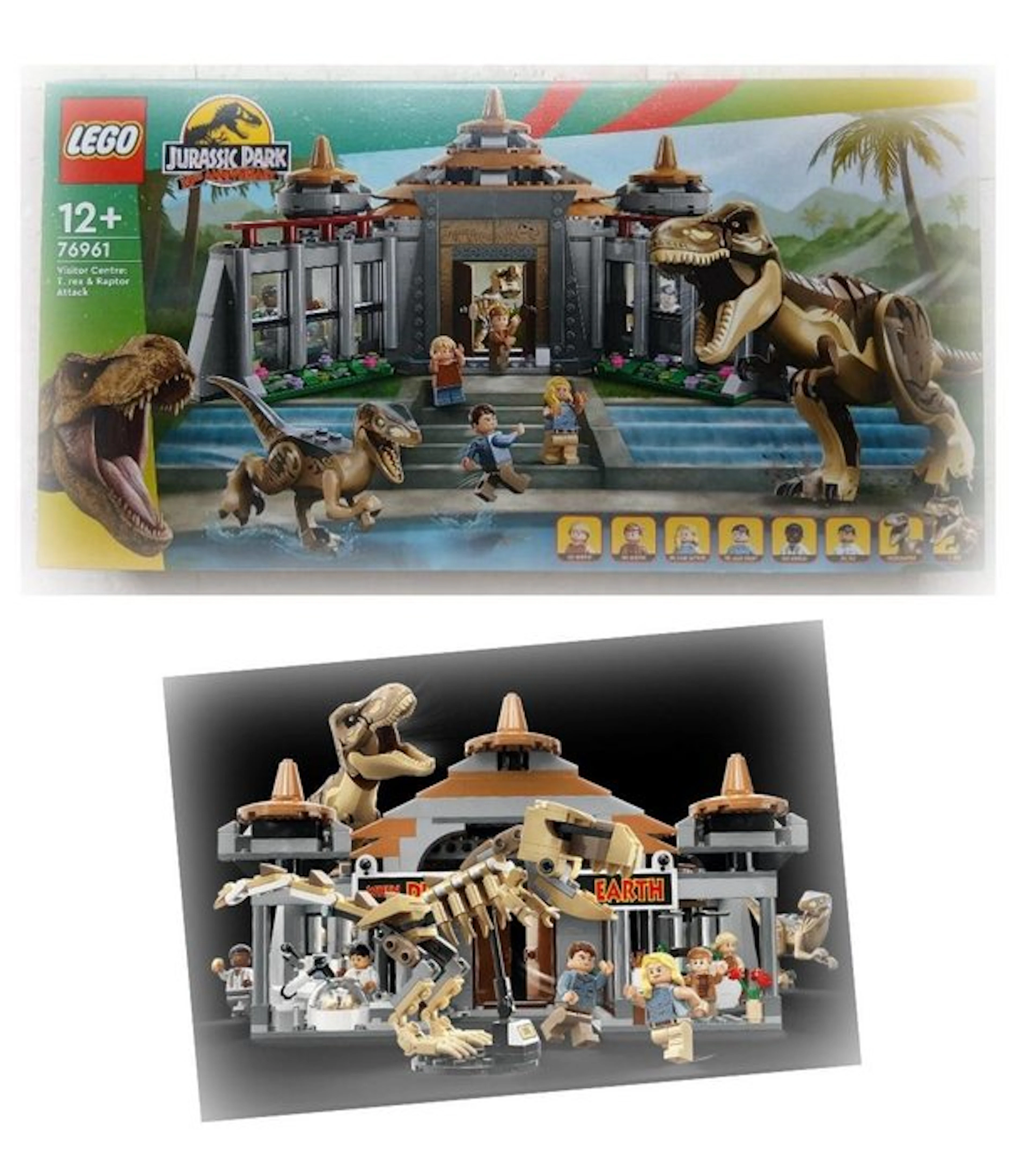 LEGO Set - 76961 - Jurassic Park - Visitor Centre T. rex & Raptor Attack