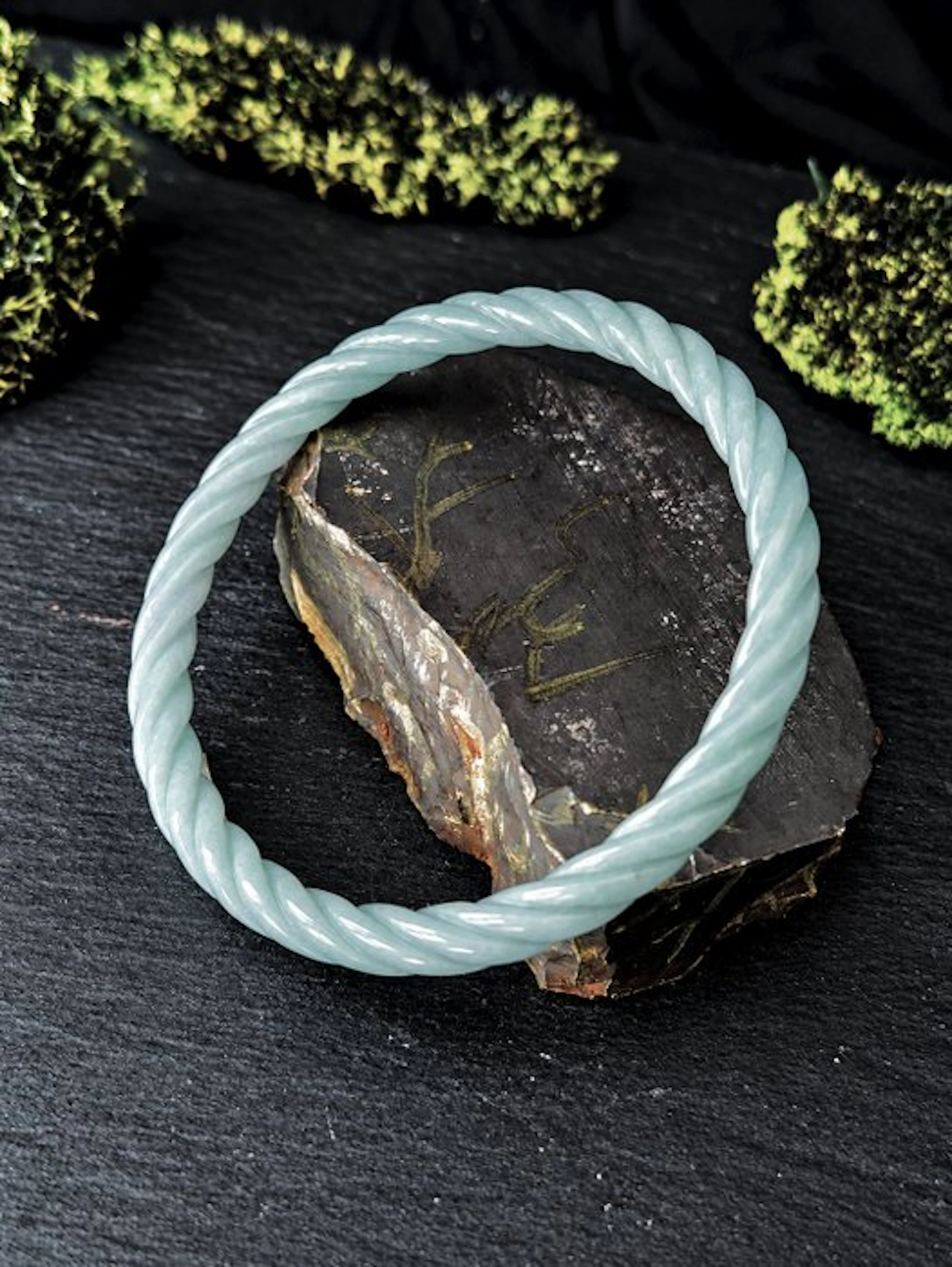 Precious Jadeite Bracelet - Certified Rigid Bangle Bracelet- 16.48 g - (1)
