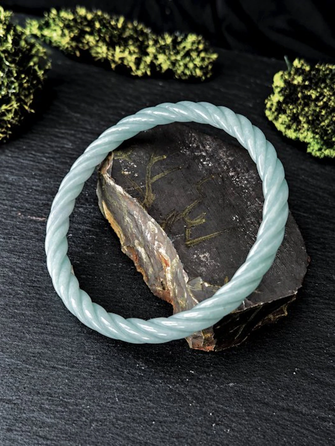 Precious Jadeite Bracelet - Certified Rigid Bangle Bracelet- 16.48 g - (1)