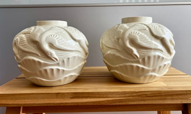 Keramis Boch - Vase (2) - Ceramic - Boch Keramis The Seagulls