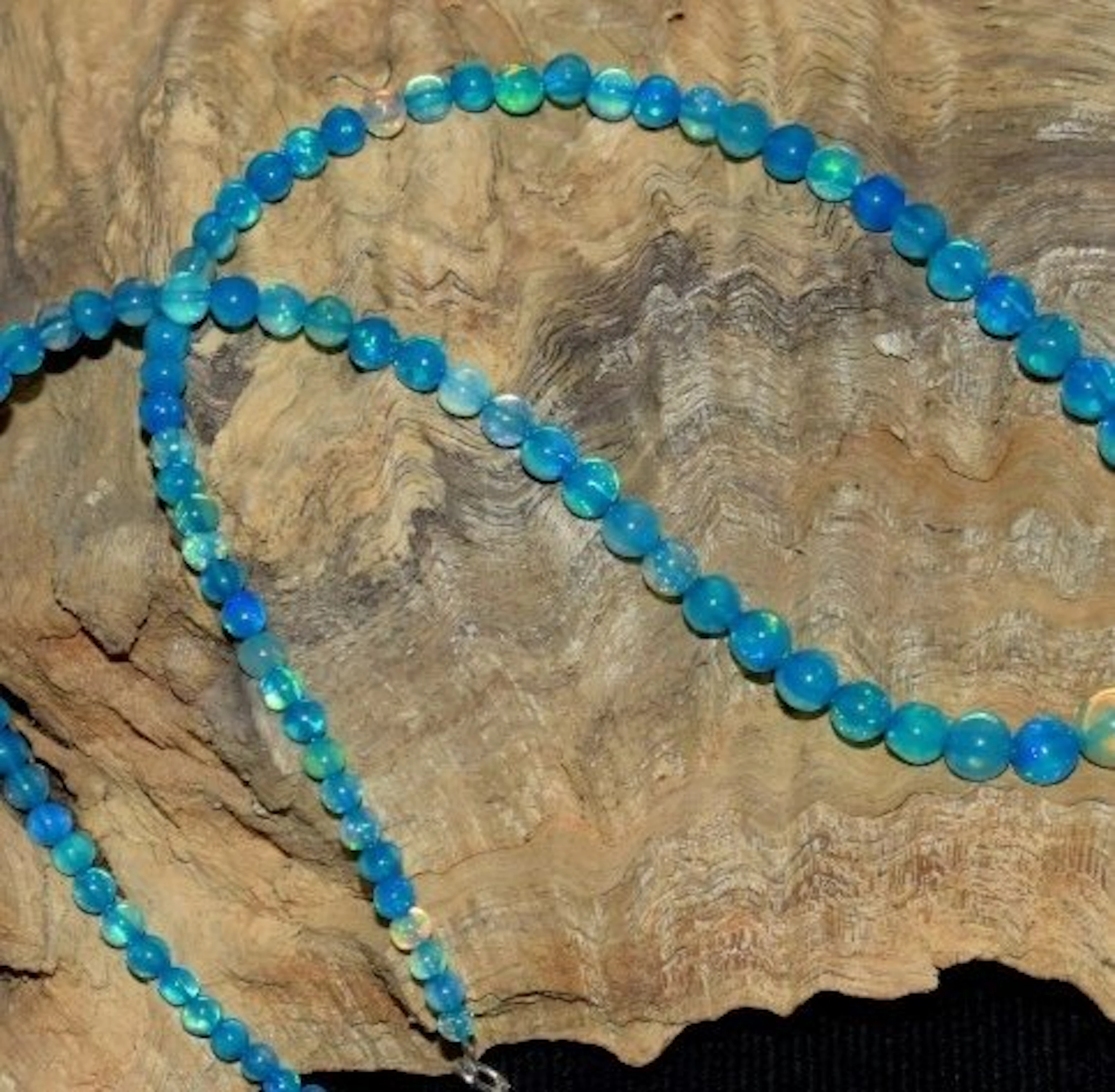 Opal A++ Natural Mineral Necklace with Round Pearls- 10 g - (1)