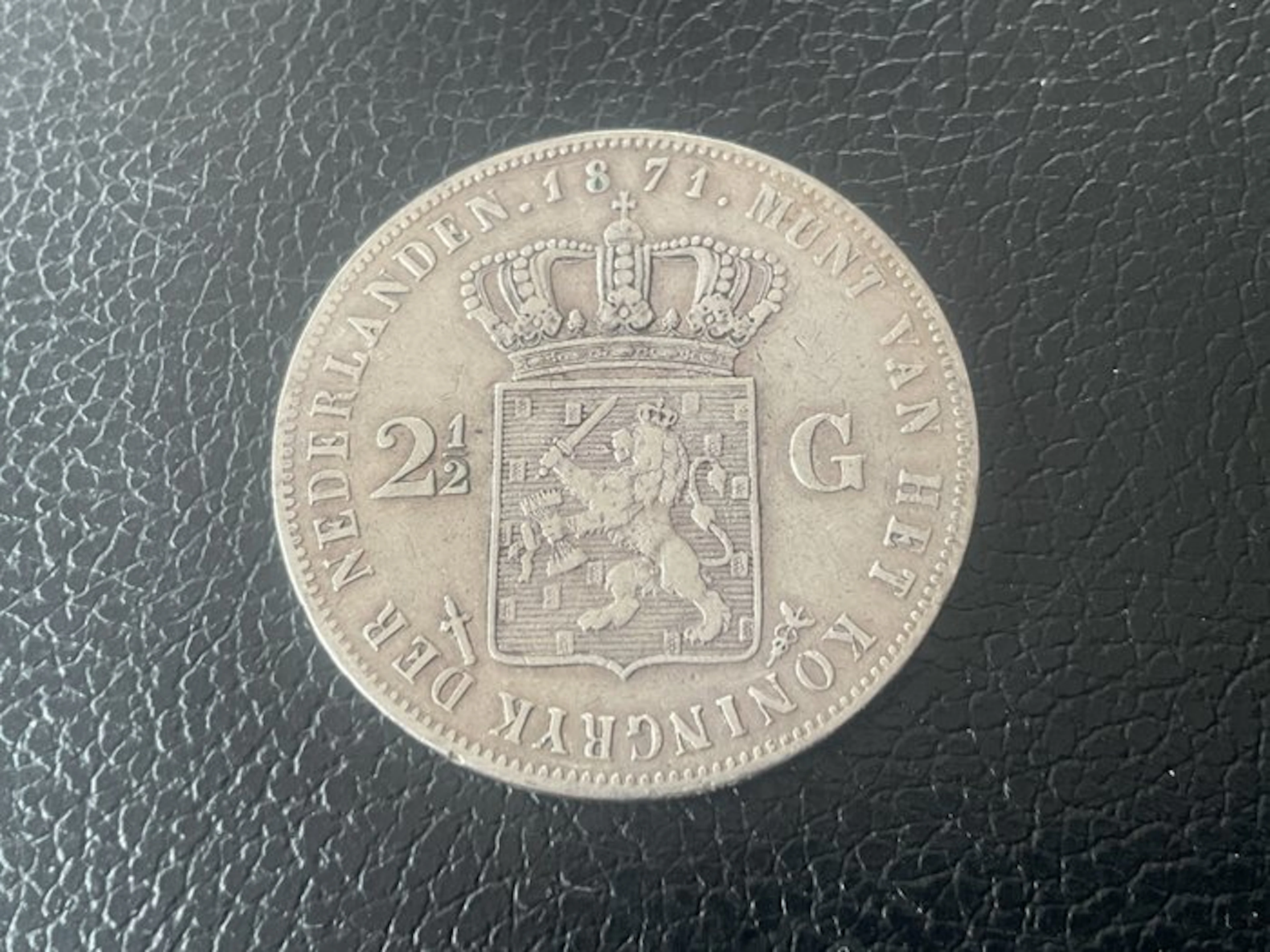 Netherlands. Willem III. 2 1/2 Gulden 1871 (No reserve price)