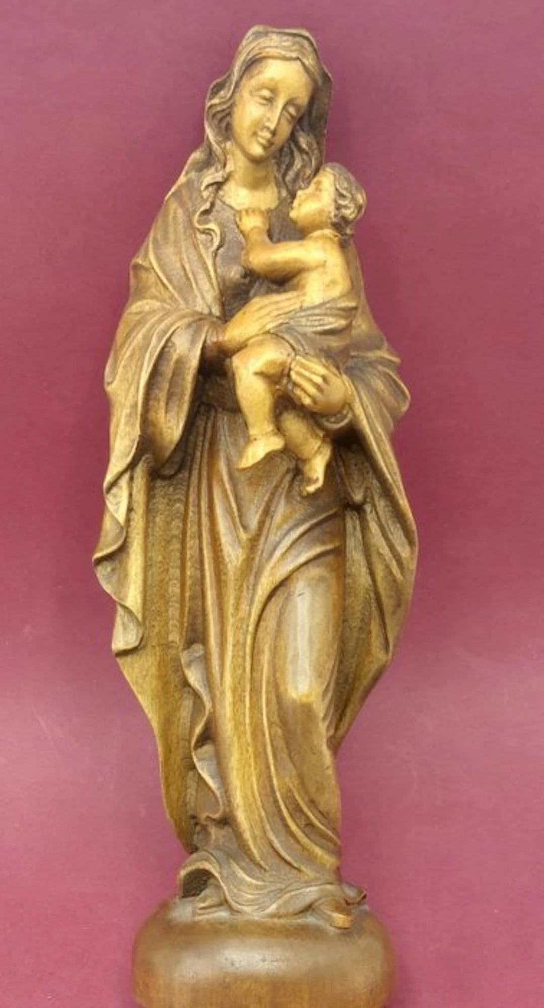 Sculpture, Virgen con el niño - 30 cm - Wood