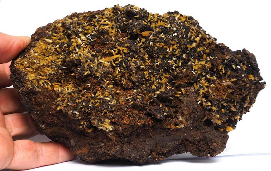 Wulfenite Crystals on matrix - Height: 18 cm - Width: 13 cm- 1.2 kg