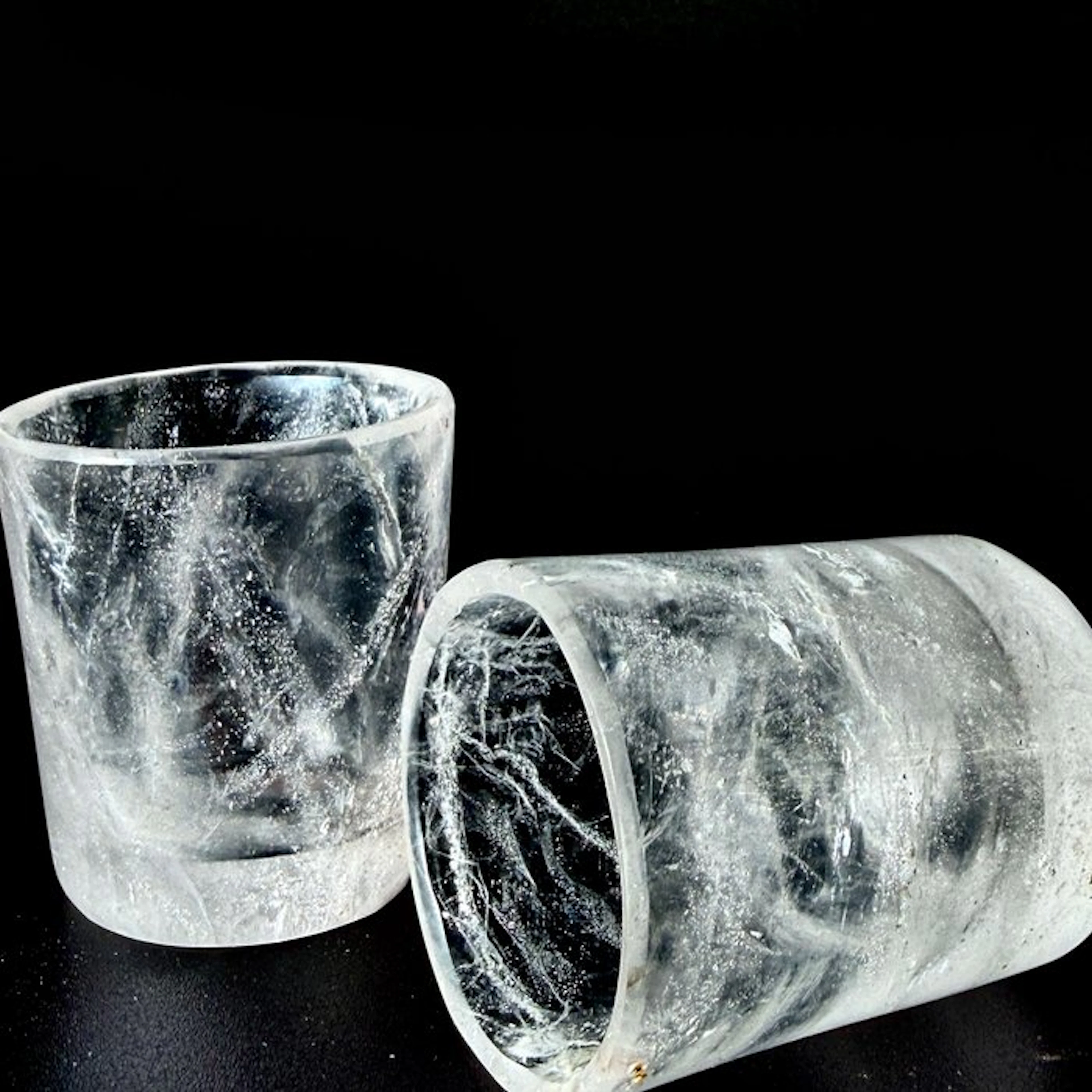2 Natural Quartz Shot Glasses – Mineral Elegance Bowl...