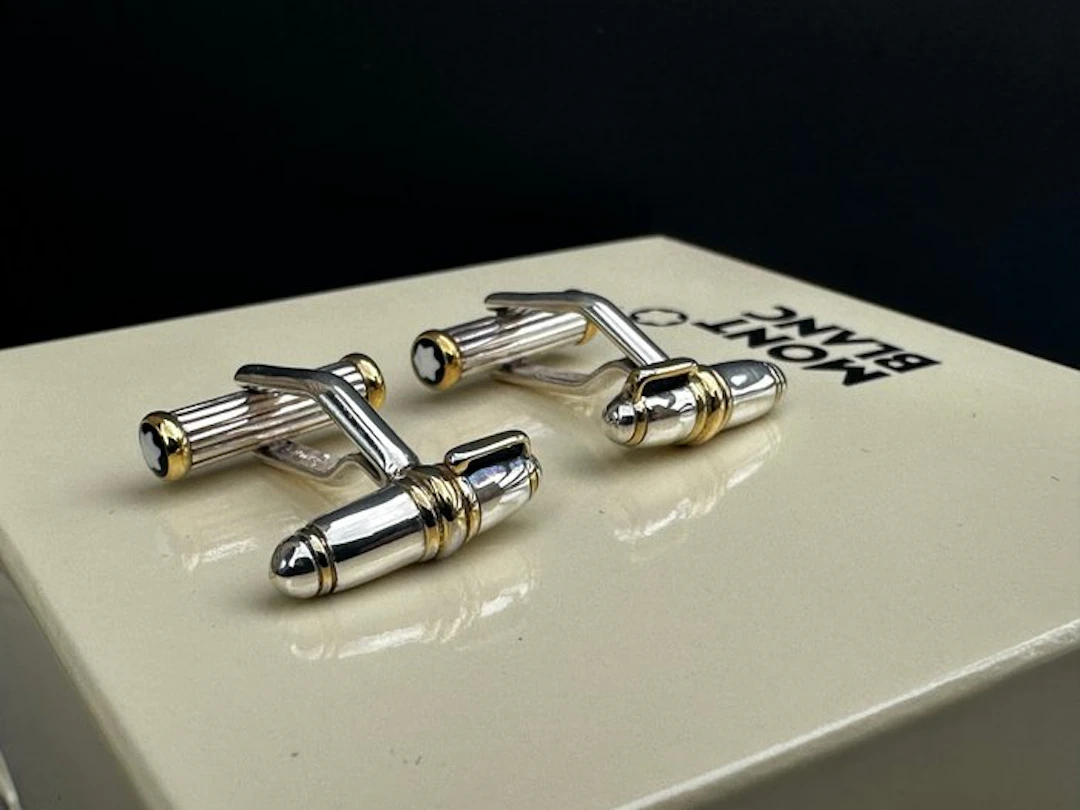 Montblanc - Silver - Cufflinks - scriptum "Fountain pen"