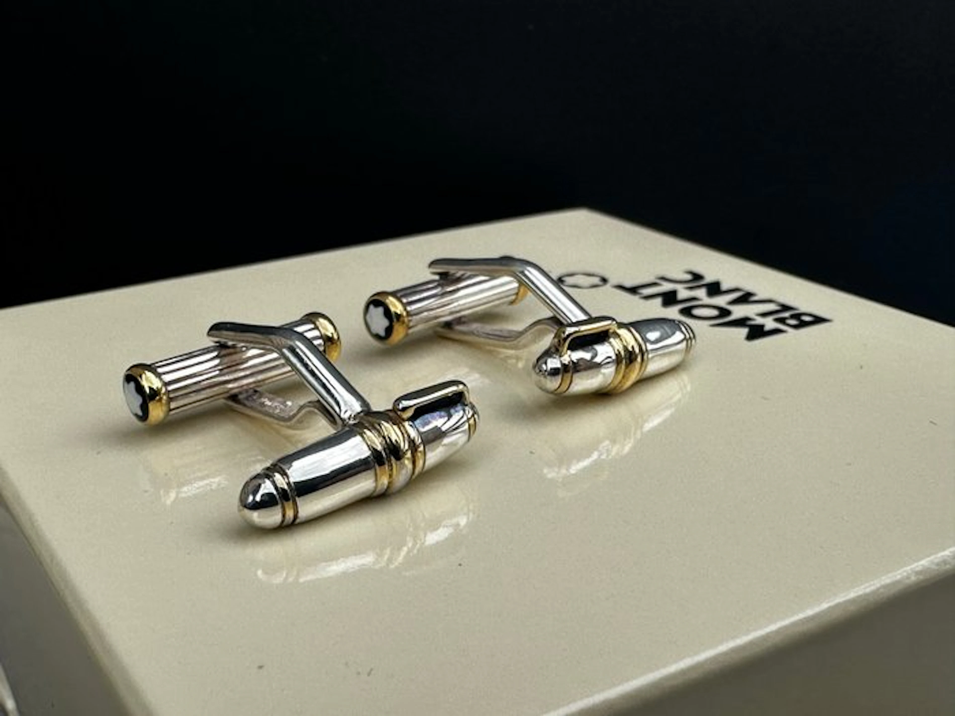 Montblanc - Silver - Cufflinks - scriptum "Fountain pen"