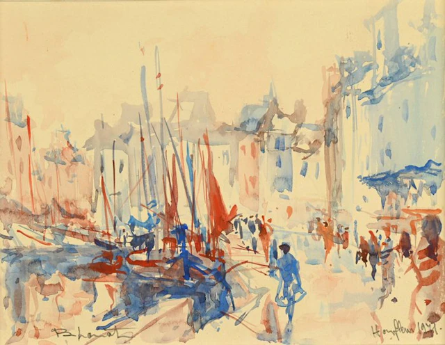 Bernard Loriot (1925-1998) - Les quais à Honfleur