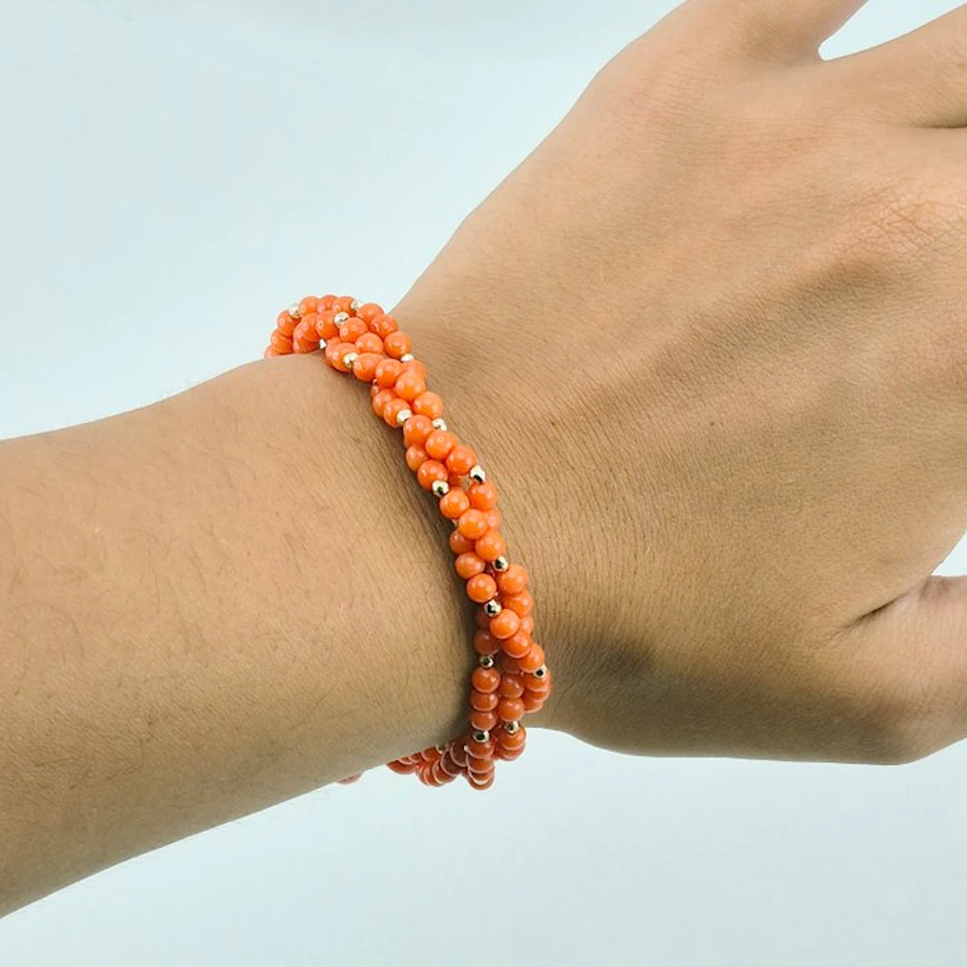 Silver, Gold-plated Bracelet - CORALLO MEDITERRANEO