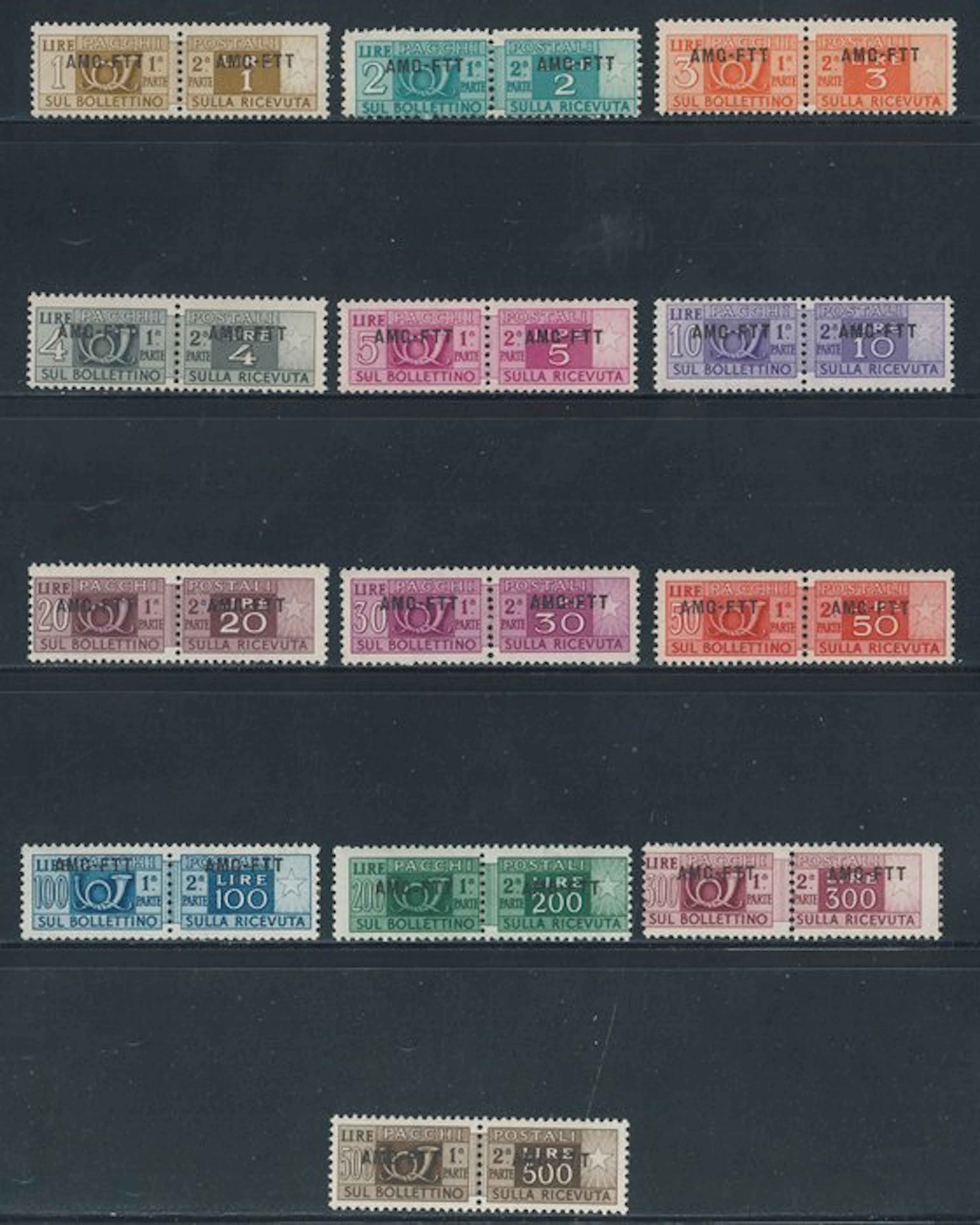 Triest - Zone A - Overprinted postal parcels on a single line