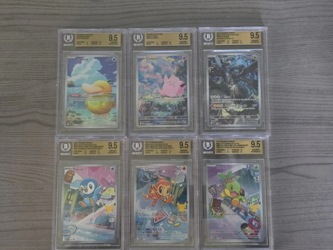 Pokémon - 6 Graded card Full art - Beckett 9.5