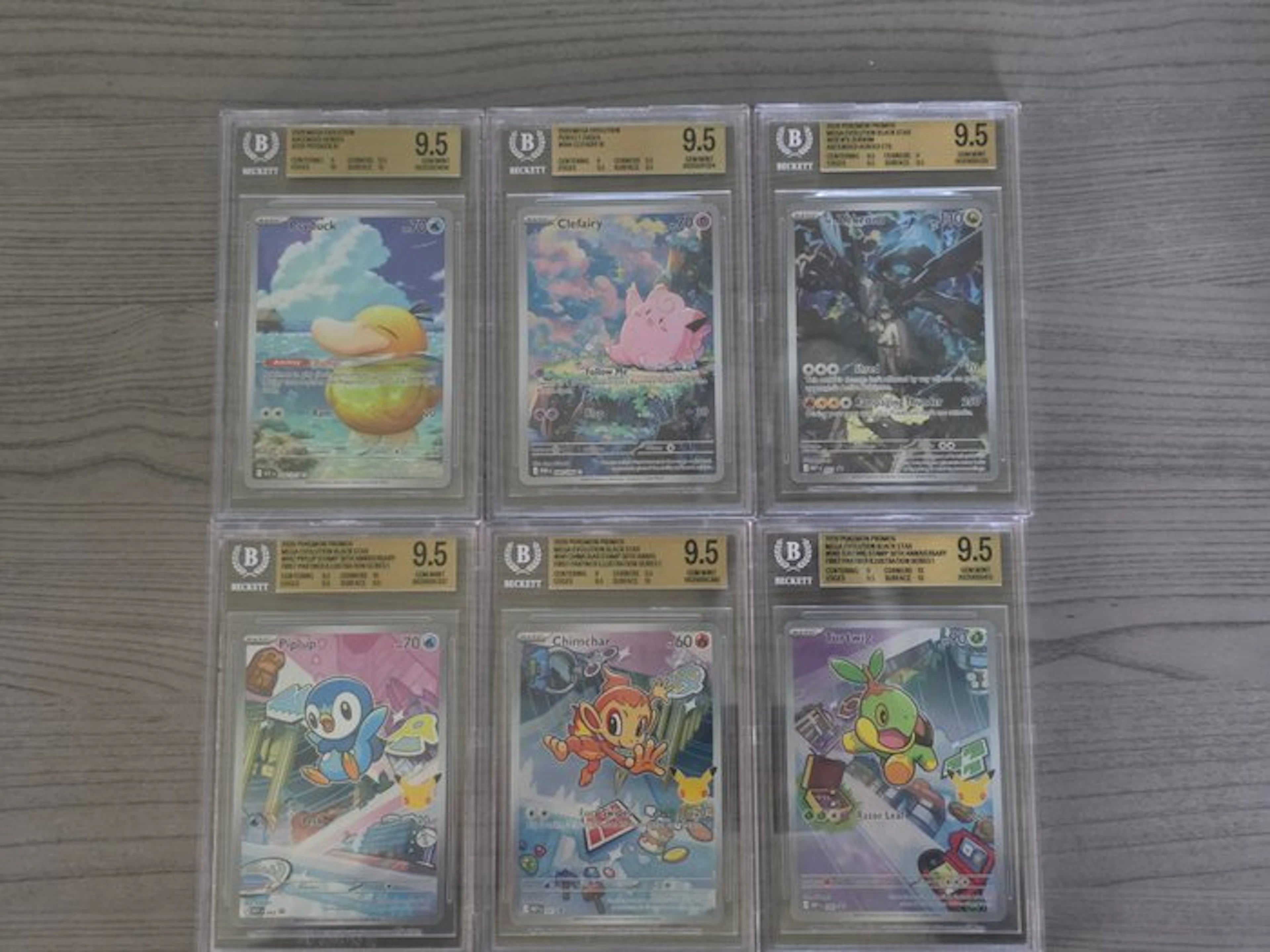 Pokémon - 6 Graded card Full art - Beckett 9.5