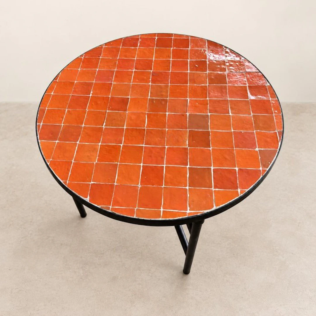 Coffee table - Orange Moroccan Zellige Coffee Table