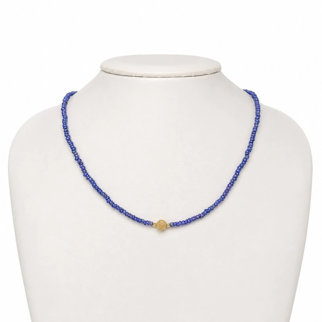 No reserve price - Necklace - 18 kt. Yellow gold Tanzanite