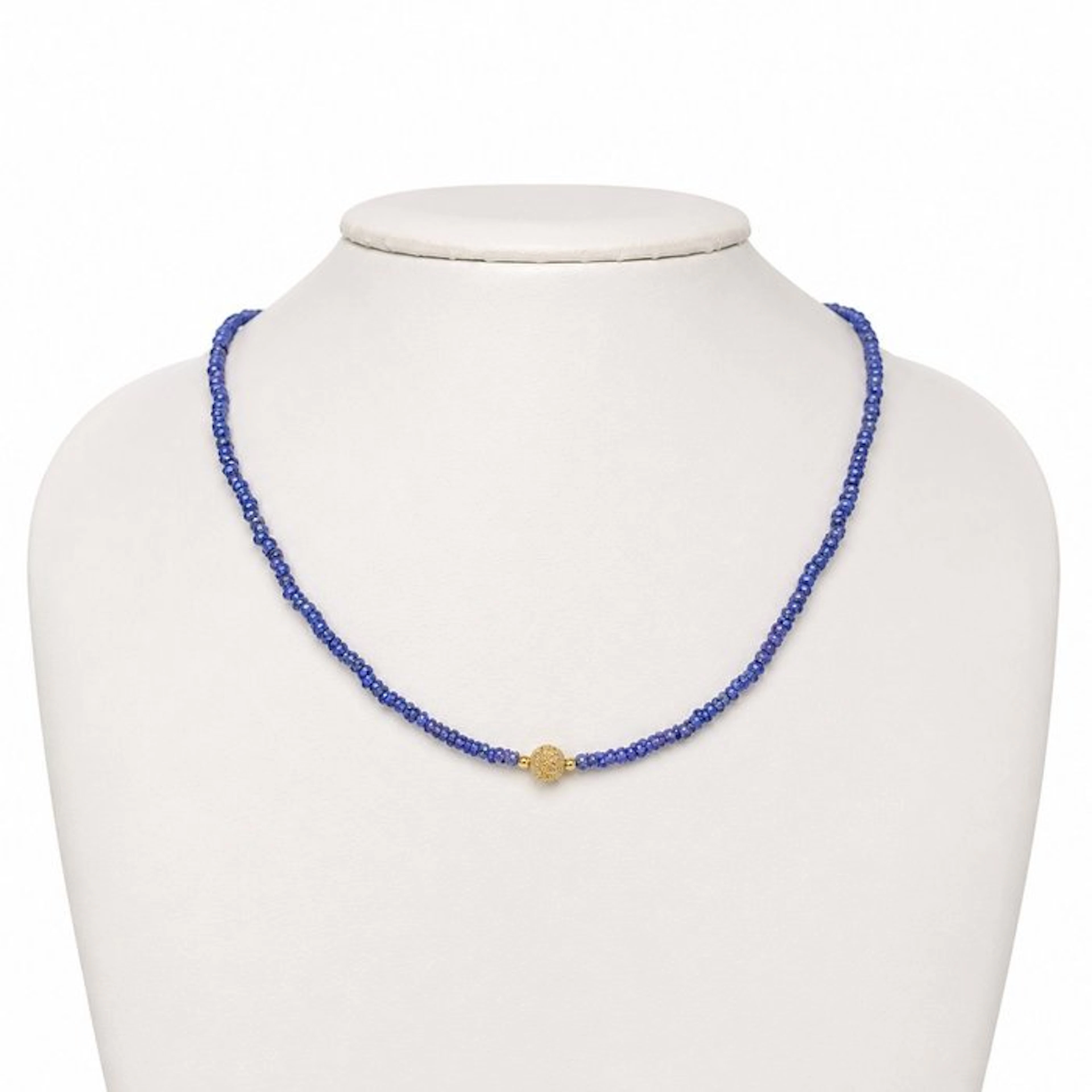 No reserve price - Necklace - 18 kt. Yellow gold Tanzanite