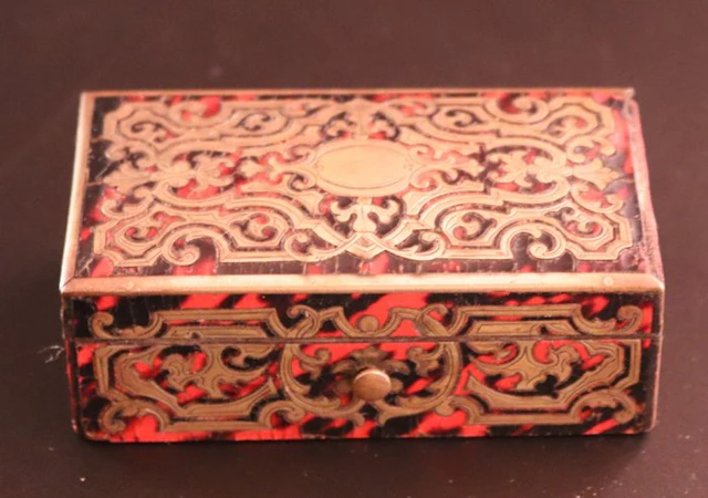Antiek Boulle-stijl marqueterie bijouxkistje - Jewellery box - Wood, Brass