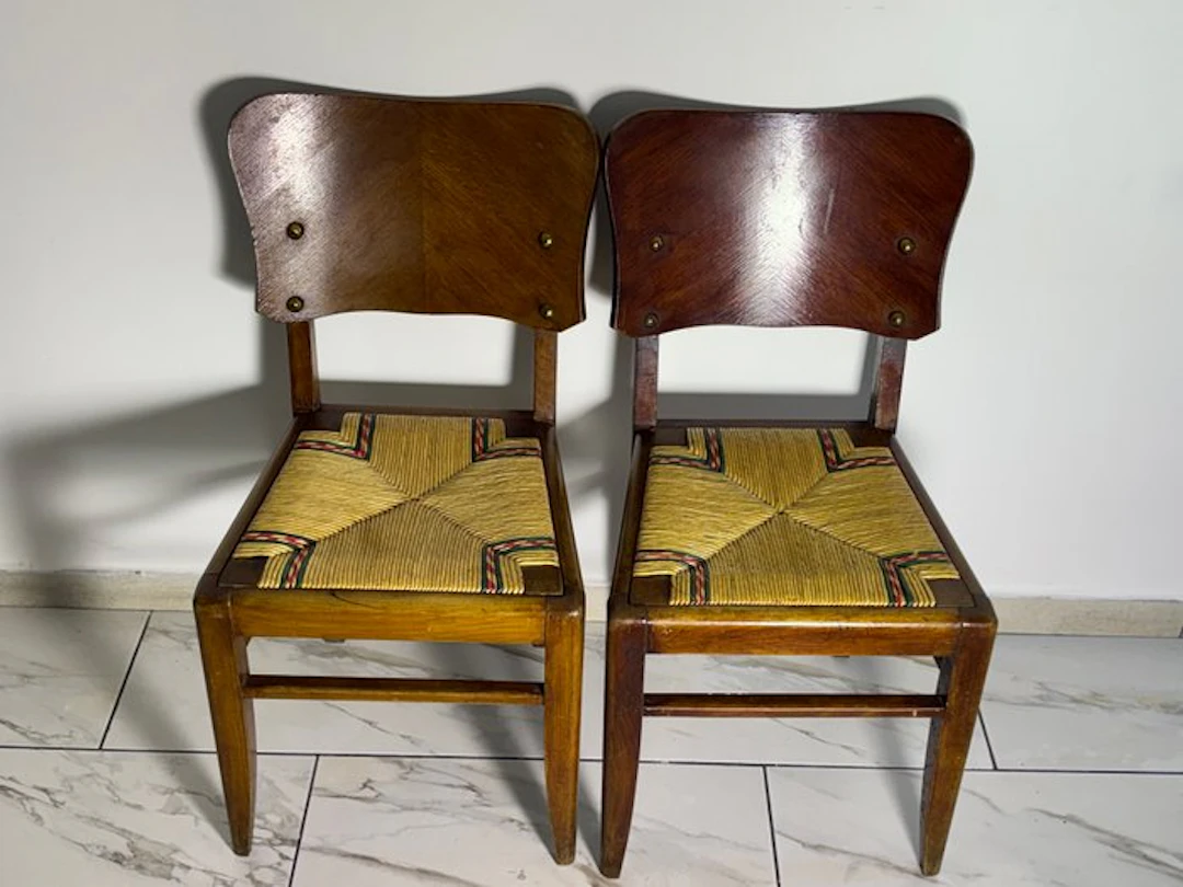 Chair (2) - Pair of chairs in a modernist / neo-rustic style