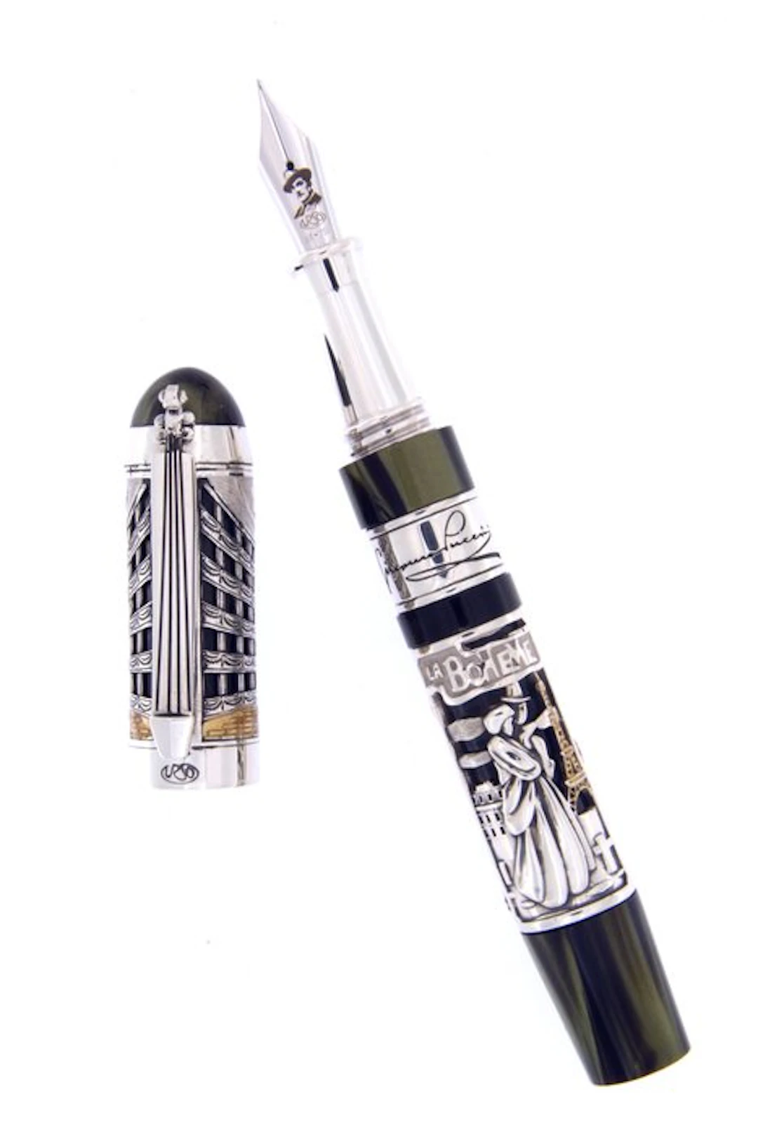 Urso - Roller Giacomo Puccini 100° Bhoeme - Tosca in argento 925 - Fountain pen