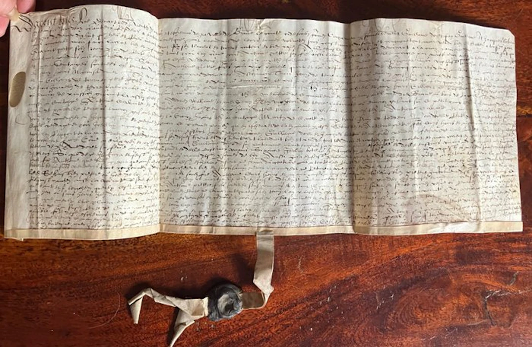 - Decorative notarial document (probably from Hennegau