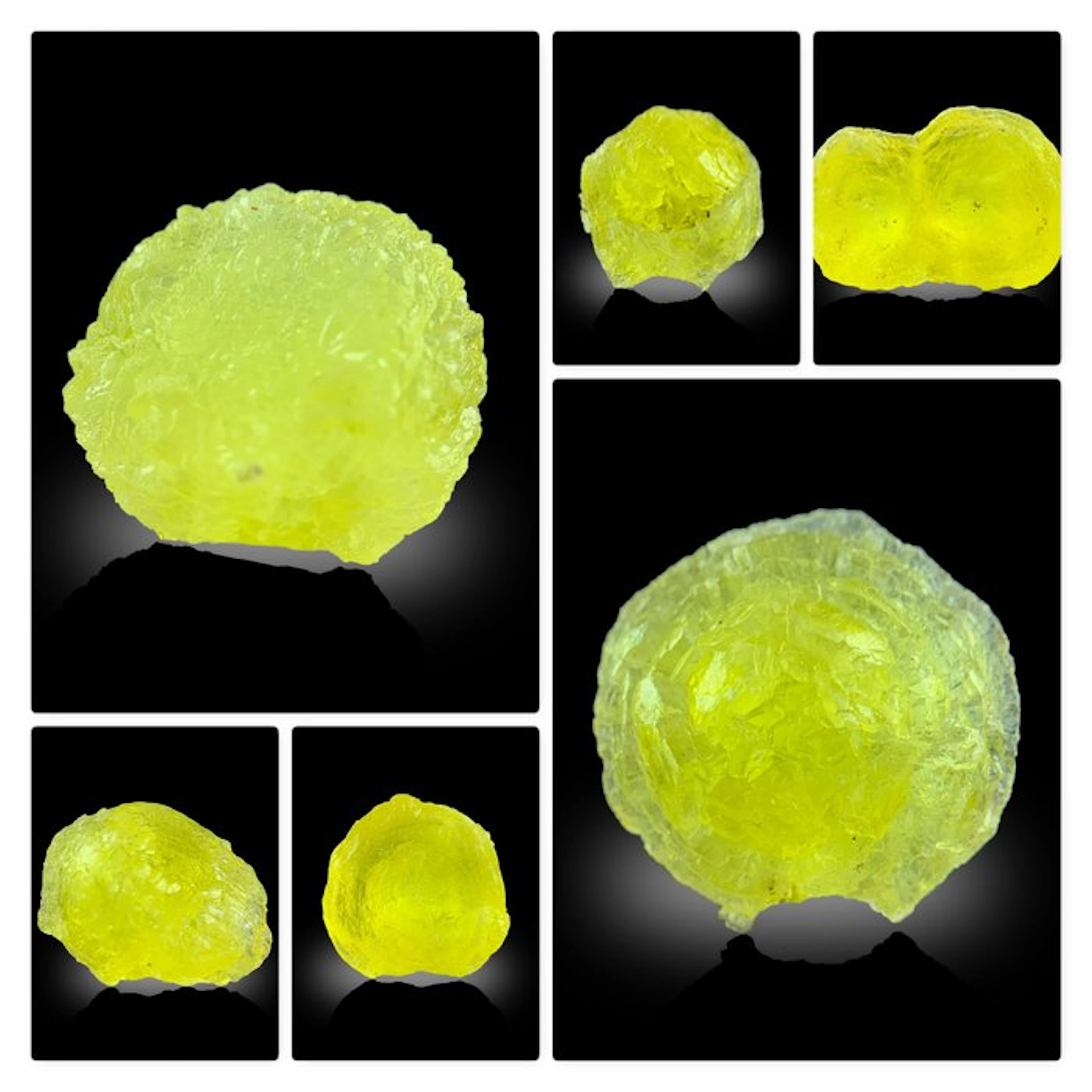 Natural Yellow Bubble Brucite Mineral Specimens – Collection- 18 g - (6)