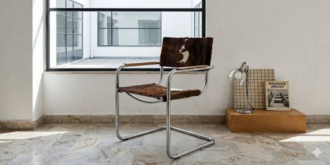 Armchair - Chrome, Leather, Steel, Fur
