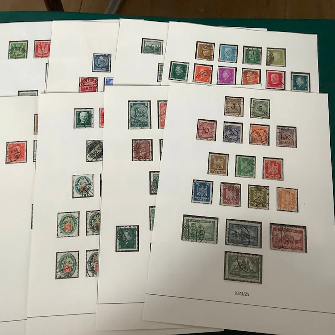 German Empire 1923/1933 - Collection in Weimar on album sheets with Holztaube