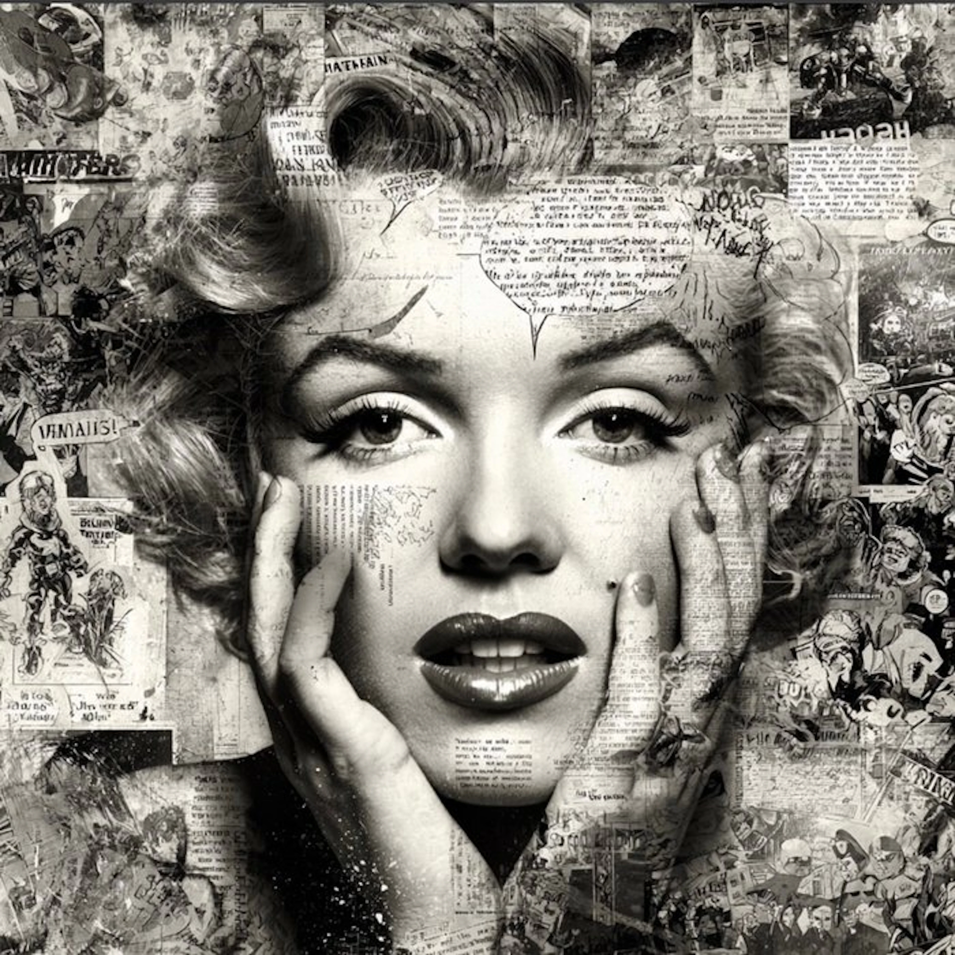 Eric Brumette - MARILYN MONROE LOVE - Toile L - LIMITED EDITION