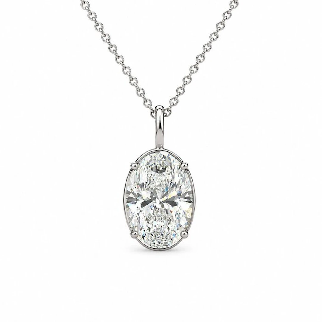 Necklace - 14 kt. White gold - 7.03ct. tw. Diamond (Lab-grown)