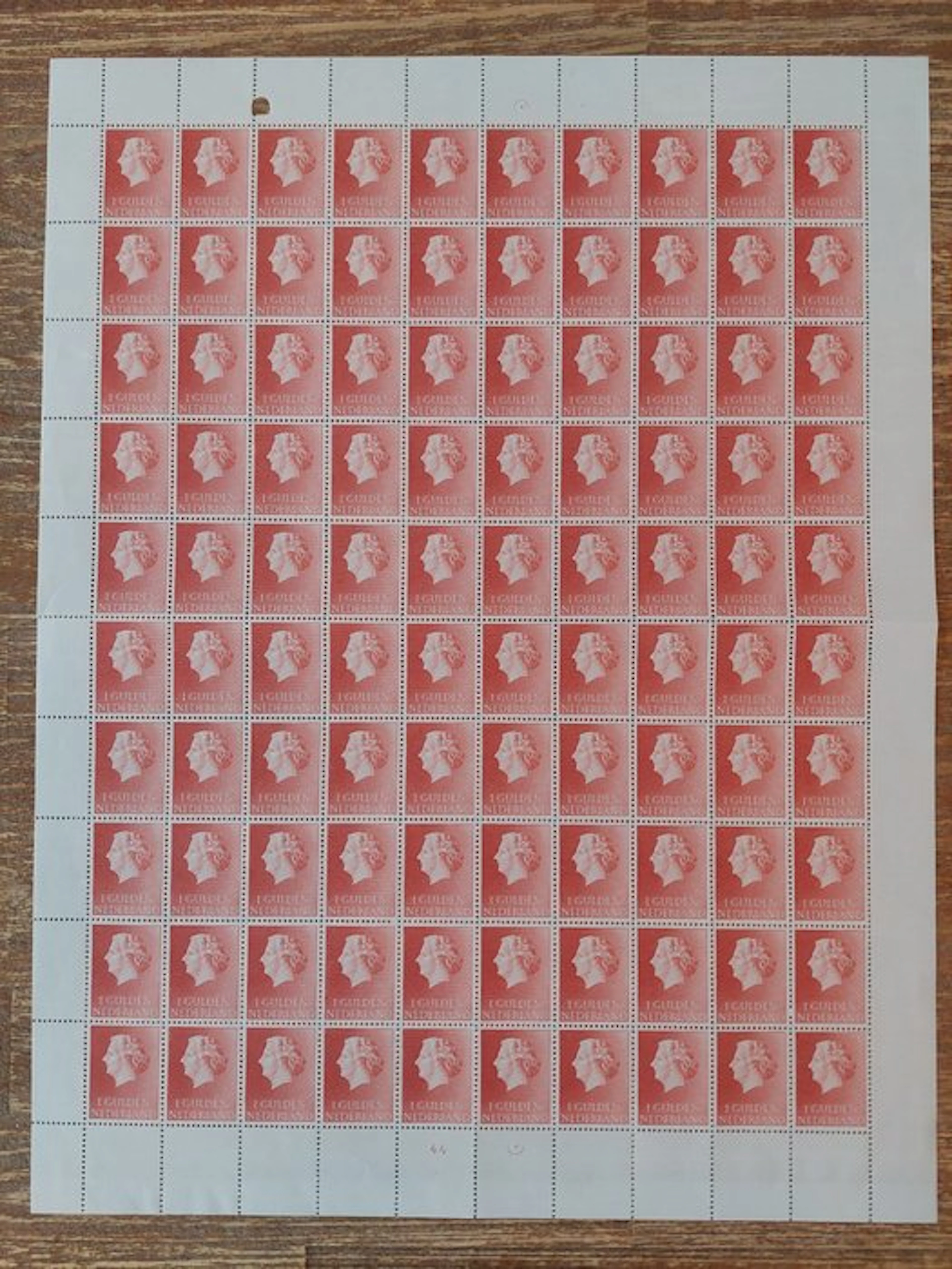 Netherlands 1955 - Queen Juliana 'En profil', rare complete sheet - NVPH 637