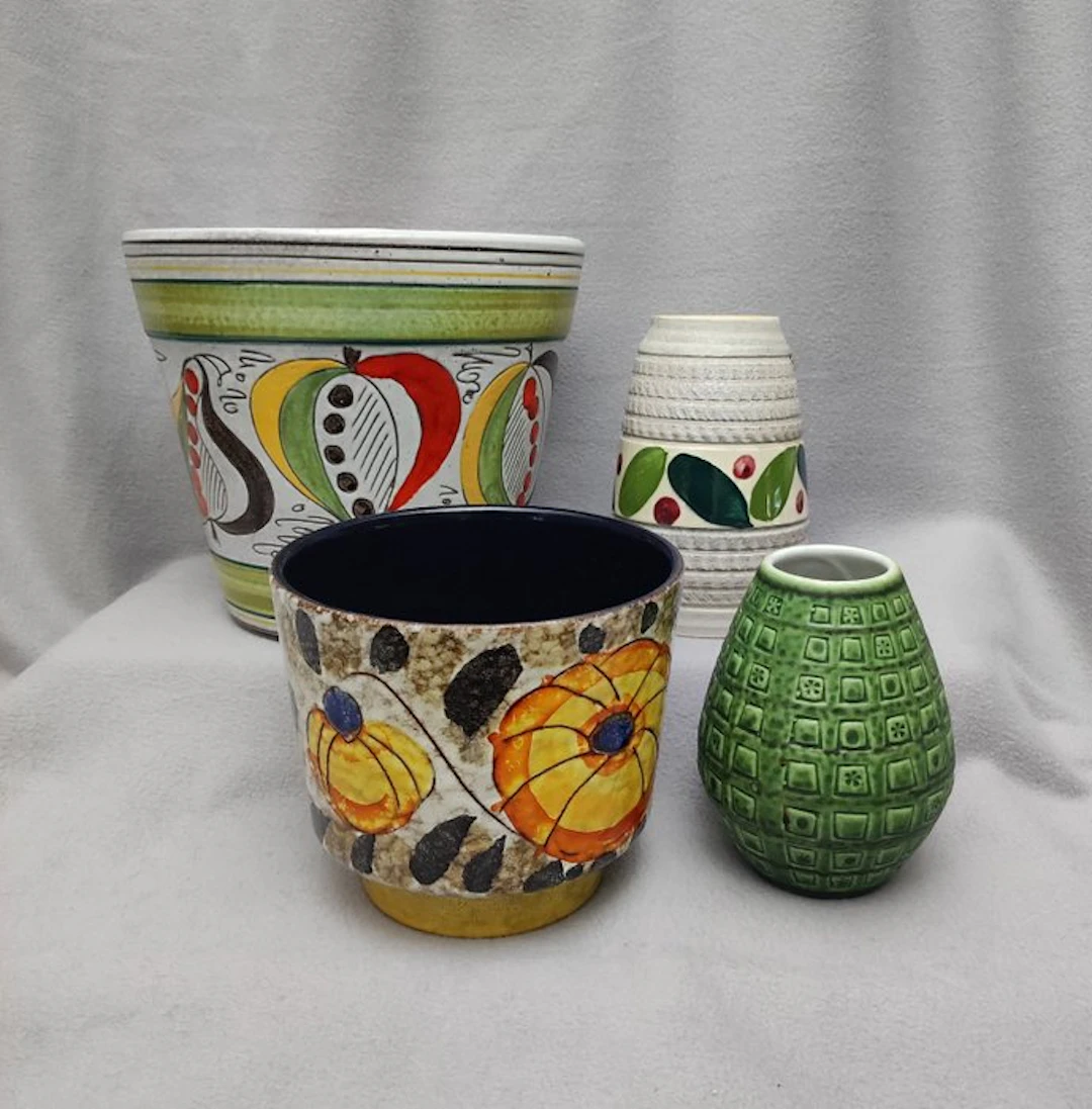 Blumentopf - Vase (4) - Creamware, Clay, Terracotta - Mediterranean flair