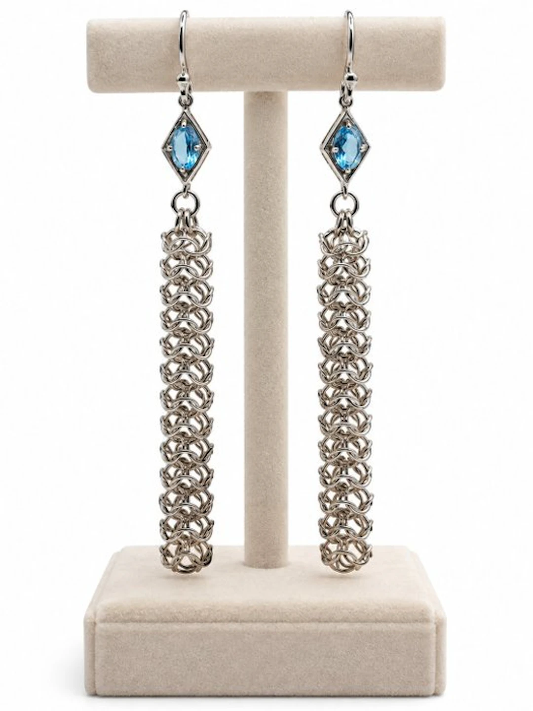 No reserve price - Earrings Silver - 0.86ct. tw. Topaz