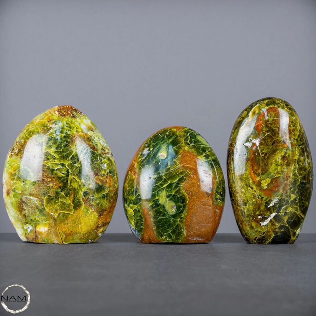 Green opal freeform set – luminous natural artworks in...