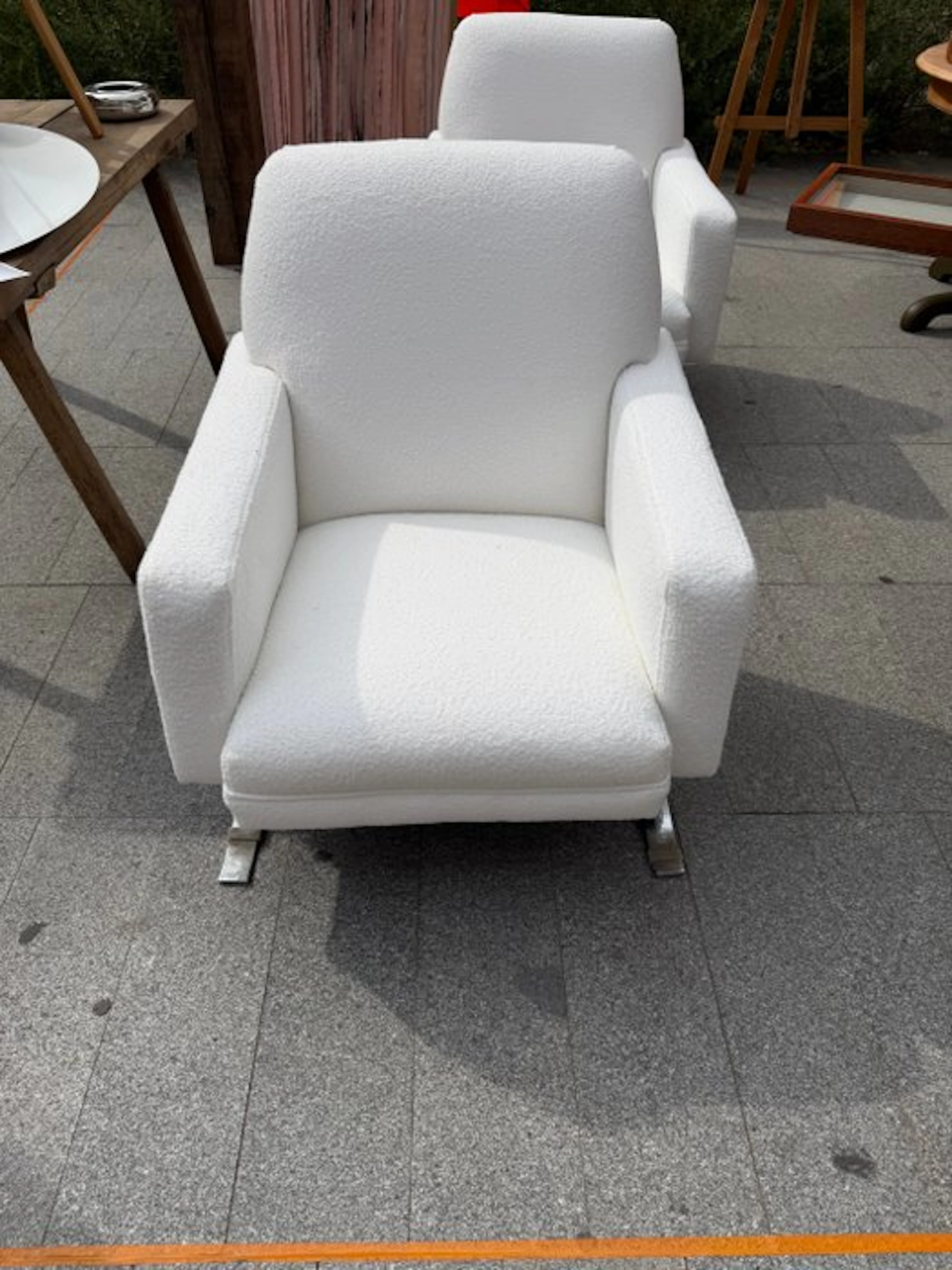 Fauteuil (2) - Chrome plated, Textile