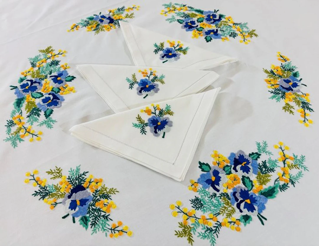 Tablecloth (9) - 170 cm - 170 cm - Vintage Floral Garden