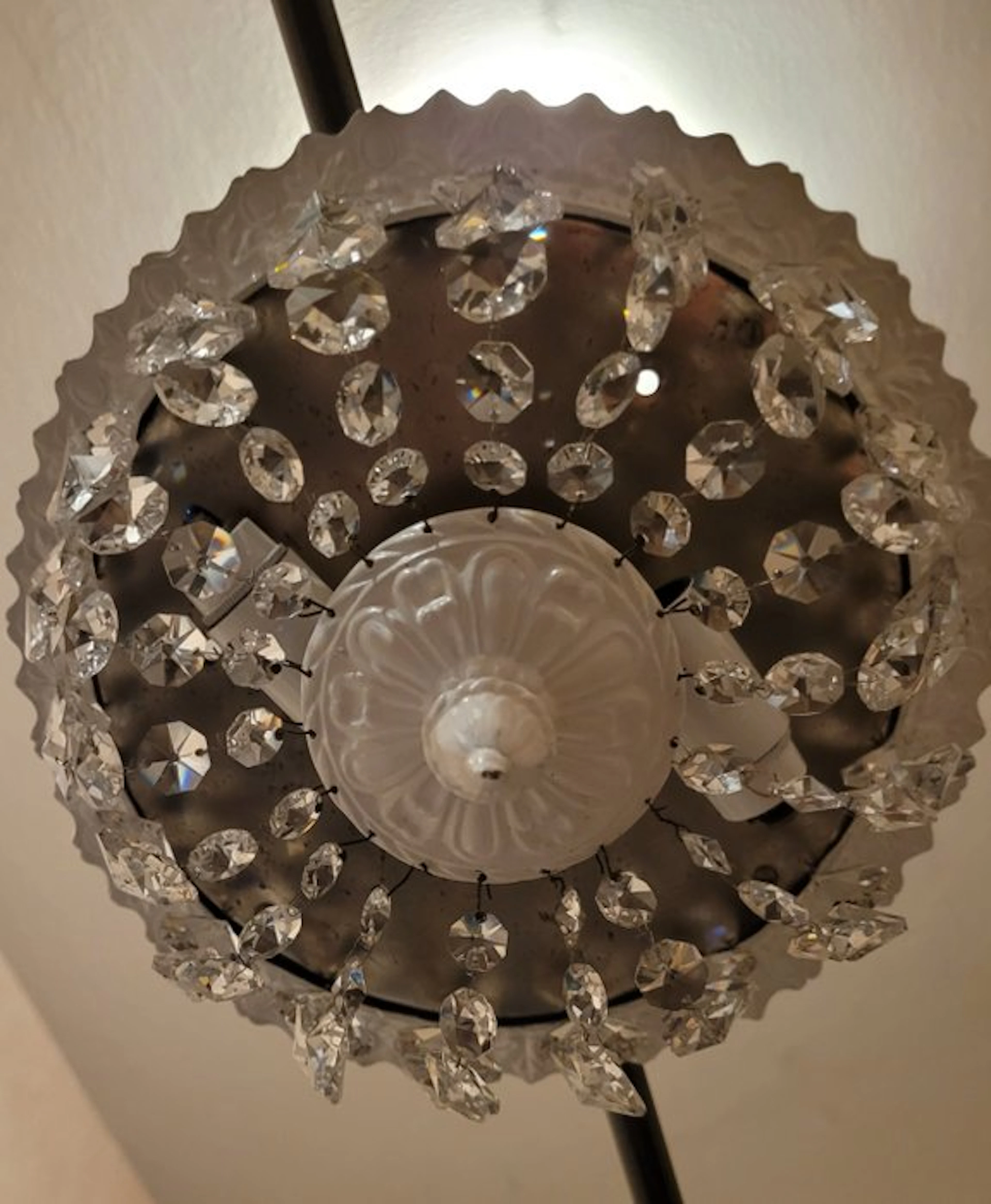 Lamp - Brass, Copper, Crystal - Messing with crystal