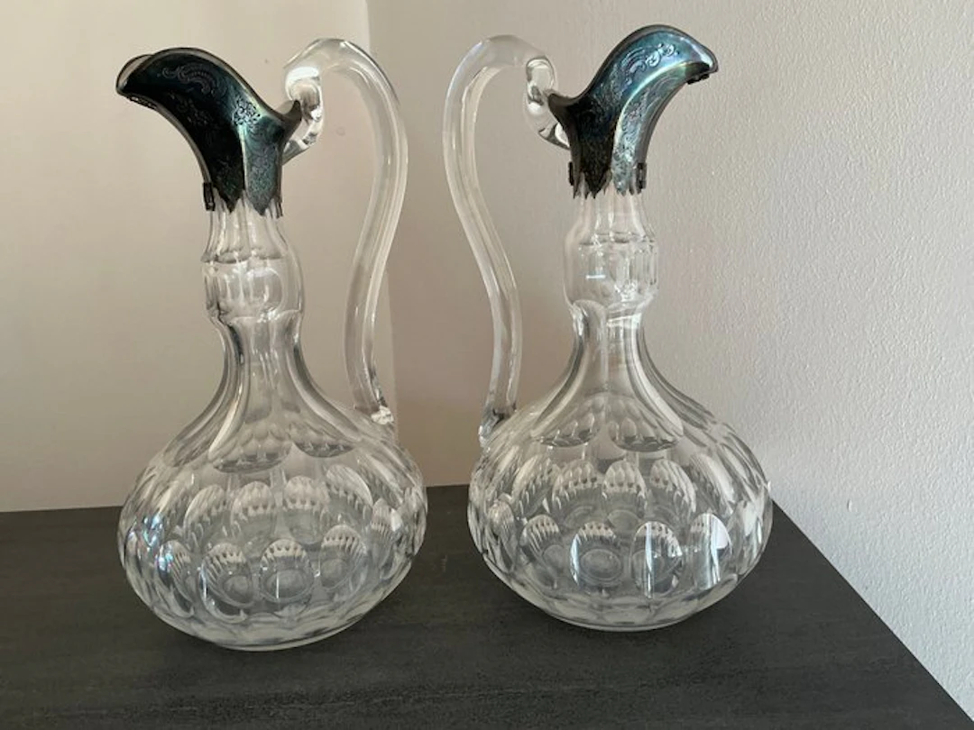 Minerva - Decanter (2) - Crystal - Crystal/Silver Carafes