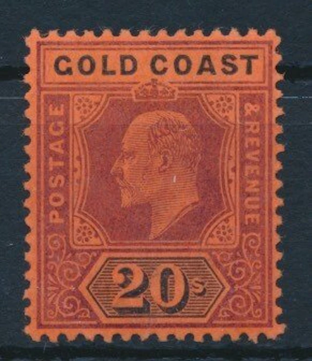 Gold Coast 1902 - King Edward 20 Shillings on red paper - Stanley