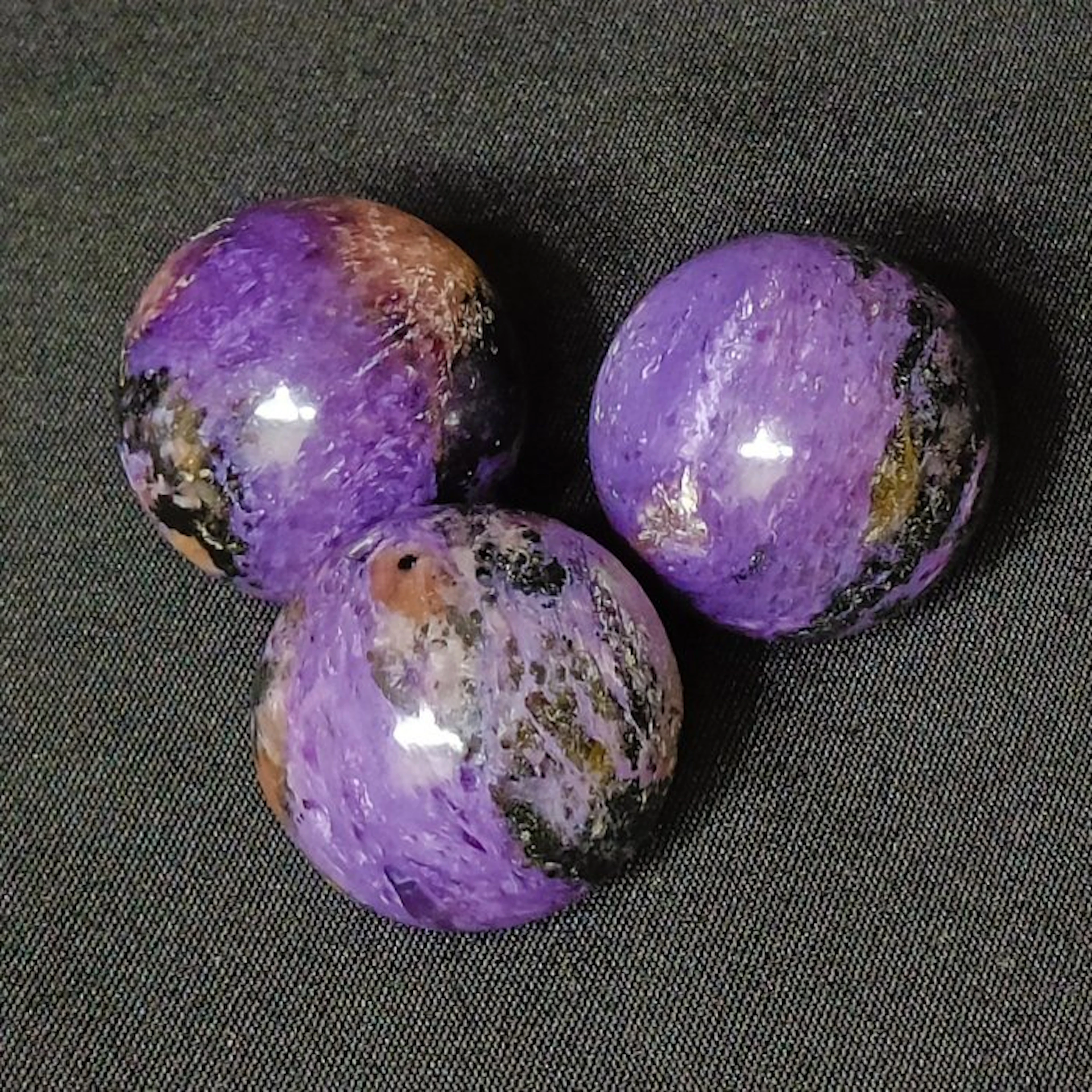 Charoite spheres (Lake Baikal)- 230 g - (3)