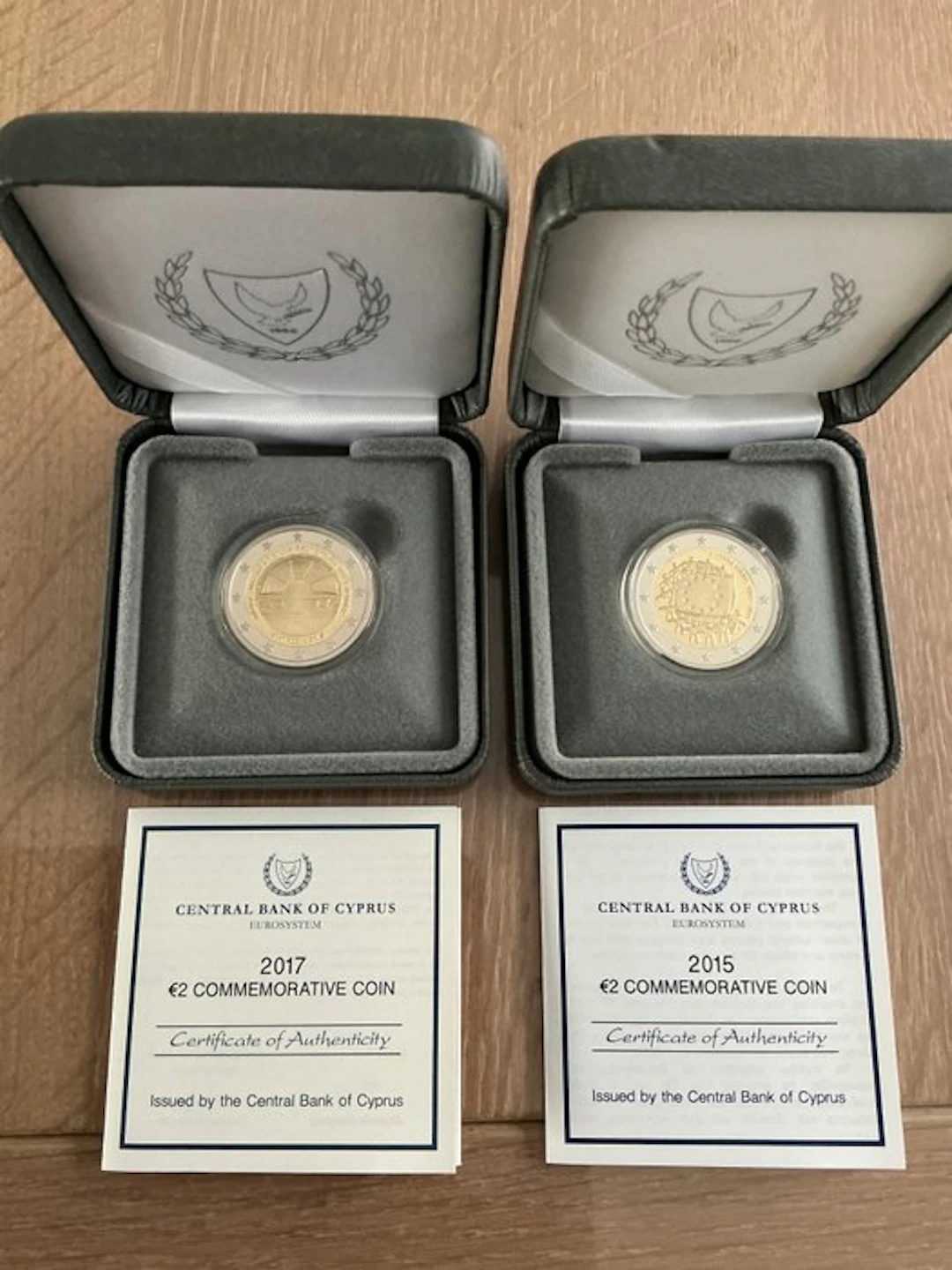 Cyprus. 2 Euro 2015/2017 "European Flag" + "Paphos" (2...