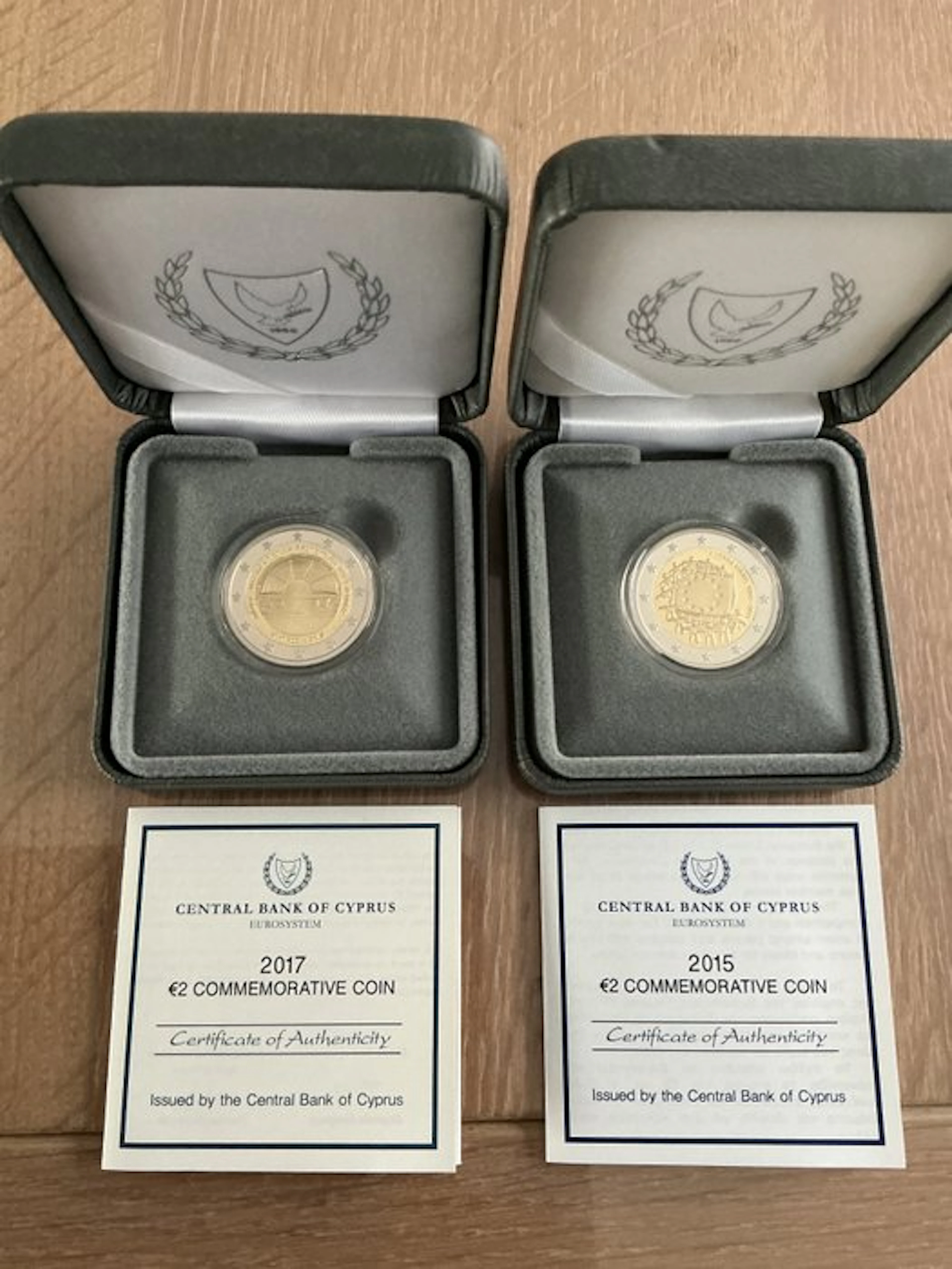 Cyprus. 2 Euro 2015/2017 "European Flag" + "Paphos" (2...