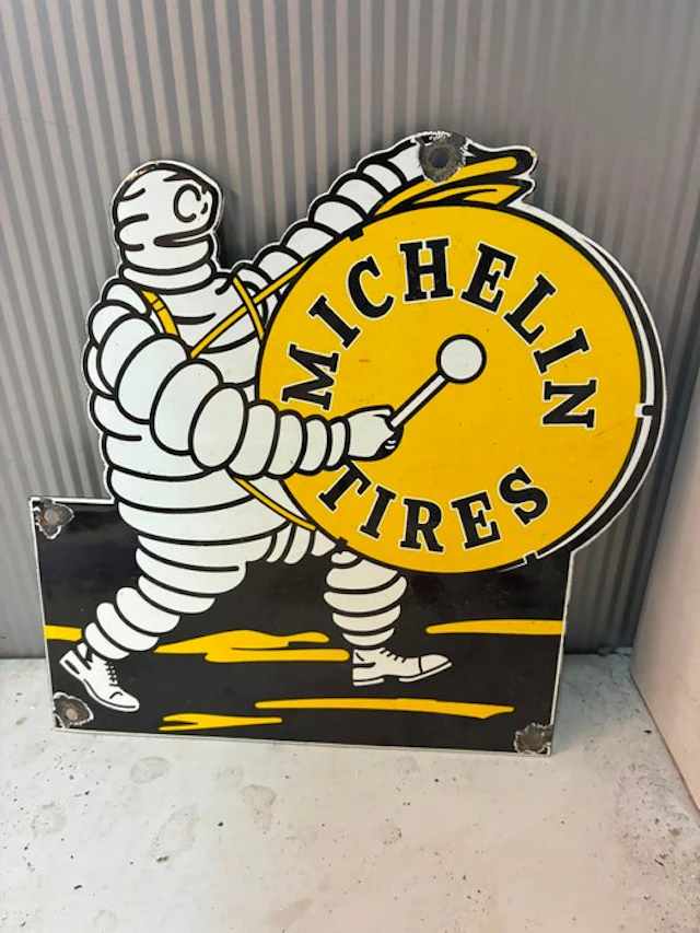 Vintage Michelin Tyres Enamel Sign – Bibendum –...
