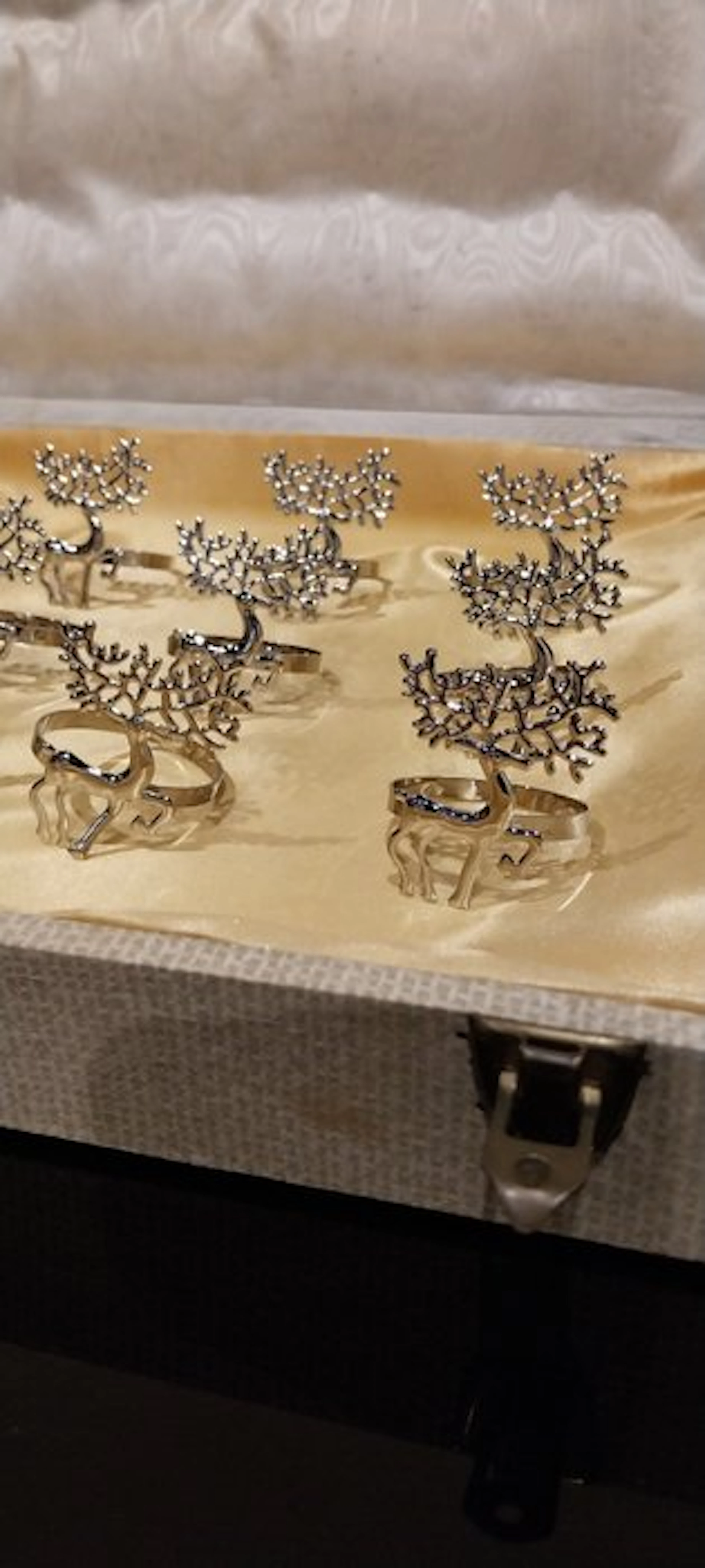 Napkin ring (12) - Silver Stags - Nickel plated brass